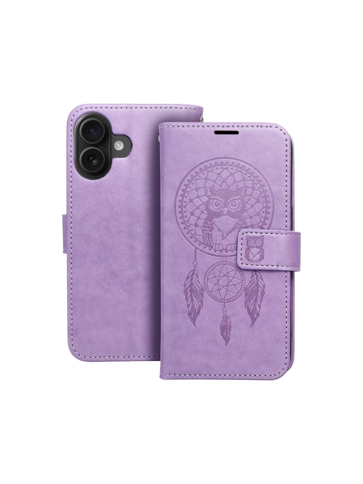 Kabura MEZZO Book do IPHONE 16 łapacz snów fioletowy
