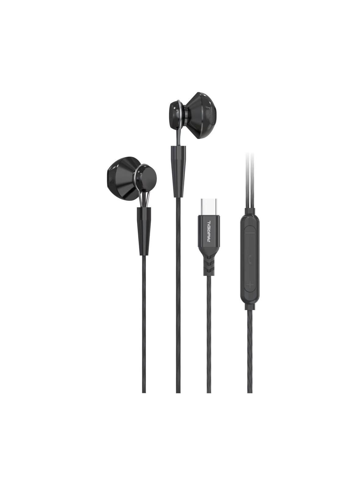 PAVAREAL słuchawki przewodowe Typ C z mikrofonem PA-M10C czarne [DAC]