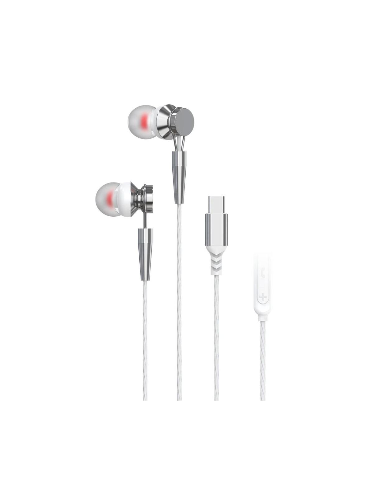 PAVAREAL słuchawki przewodowe Typ C z mikrofonem PA-M10C-R białe [DAC]