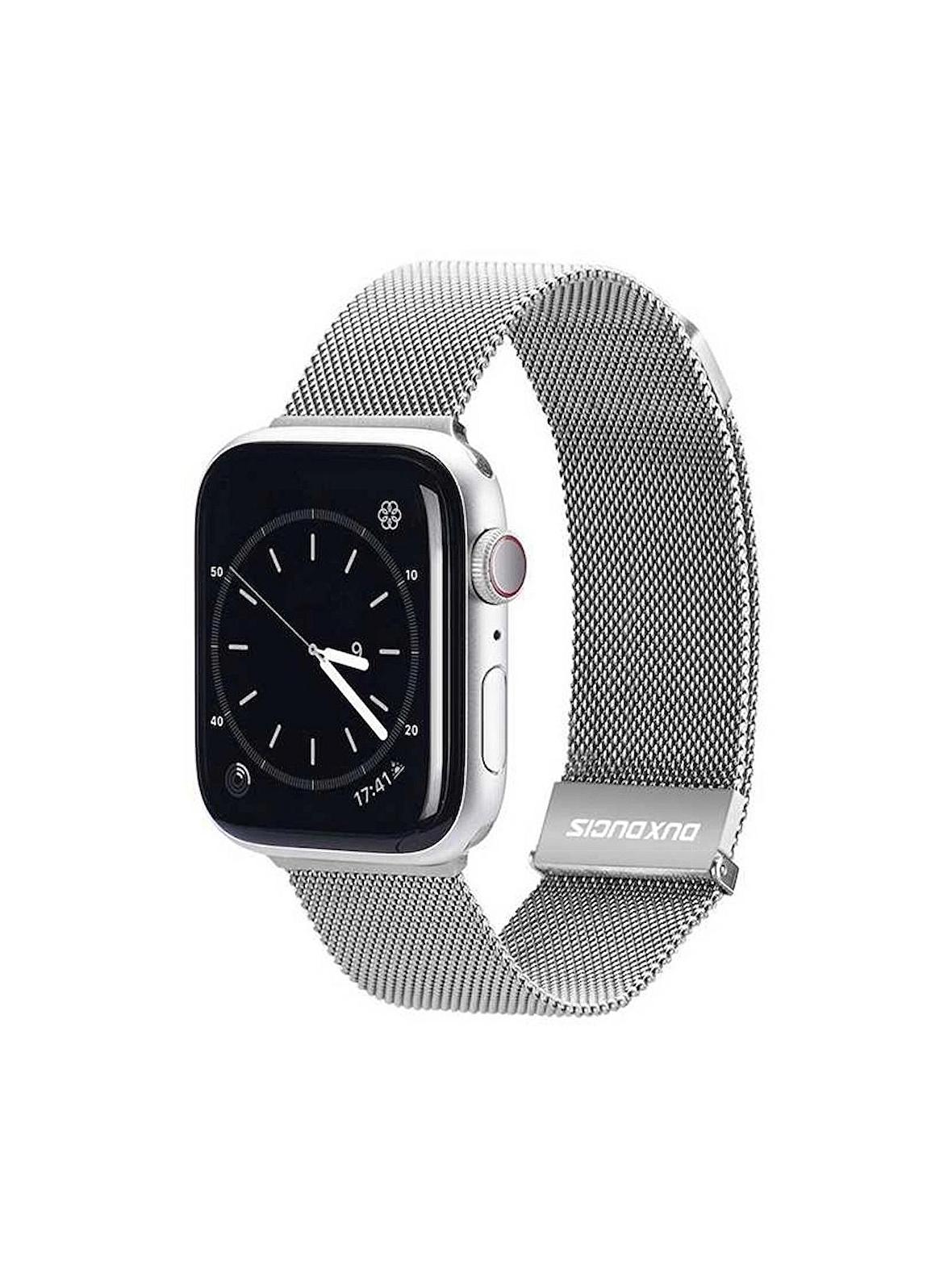 DUX DUCIS pasek MILANESE magnetyczny ze stali nierdzewnej do Apple Watch 42 / 44 / 45 mm szary