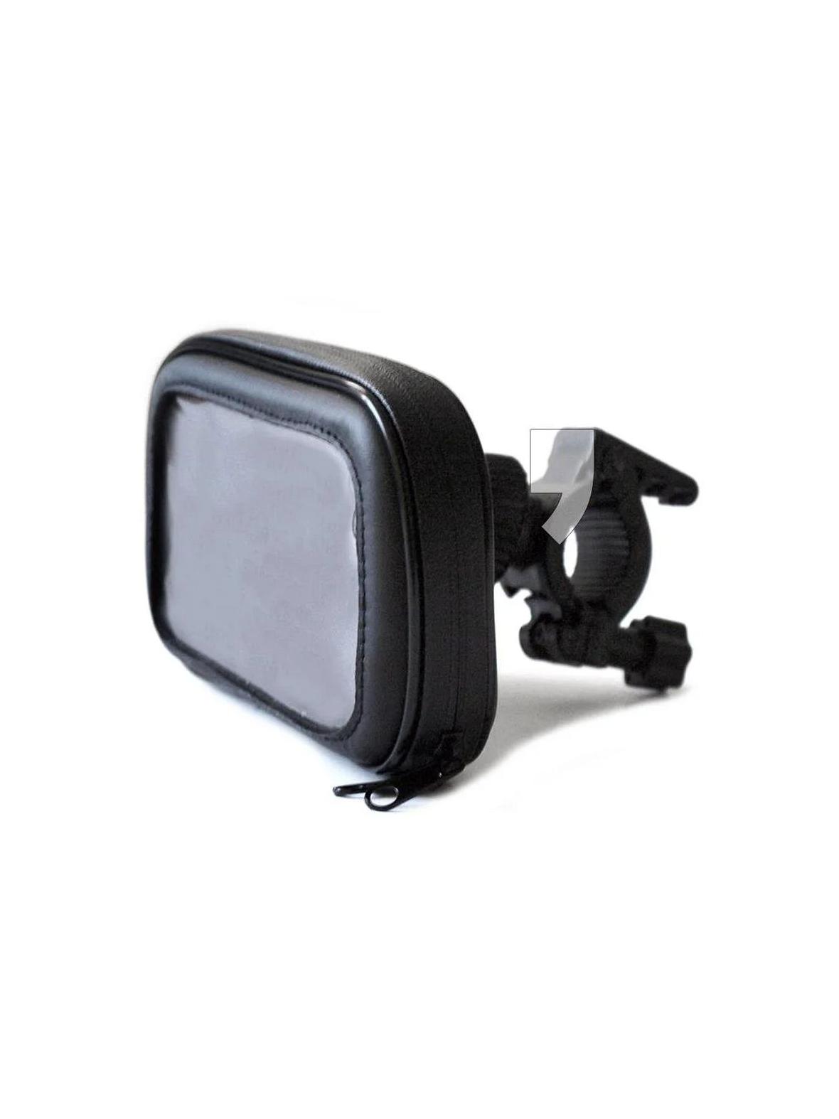 ART uchwyt rowerowy na kierownicę skórzany na telefon / GPS / MP4 AX-16 czarny