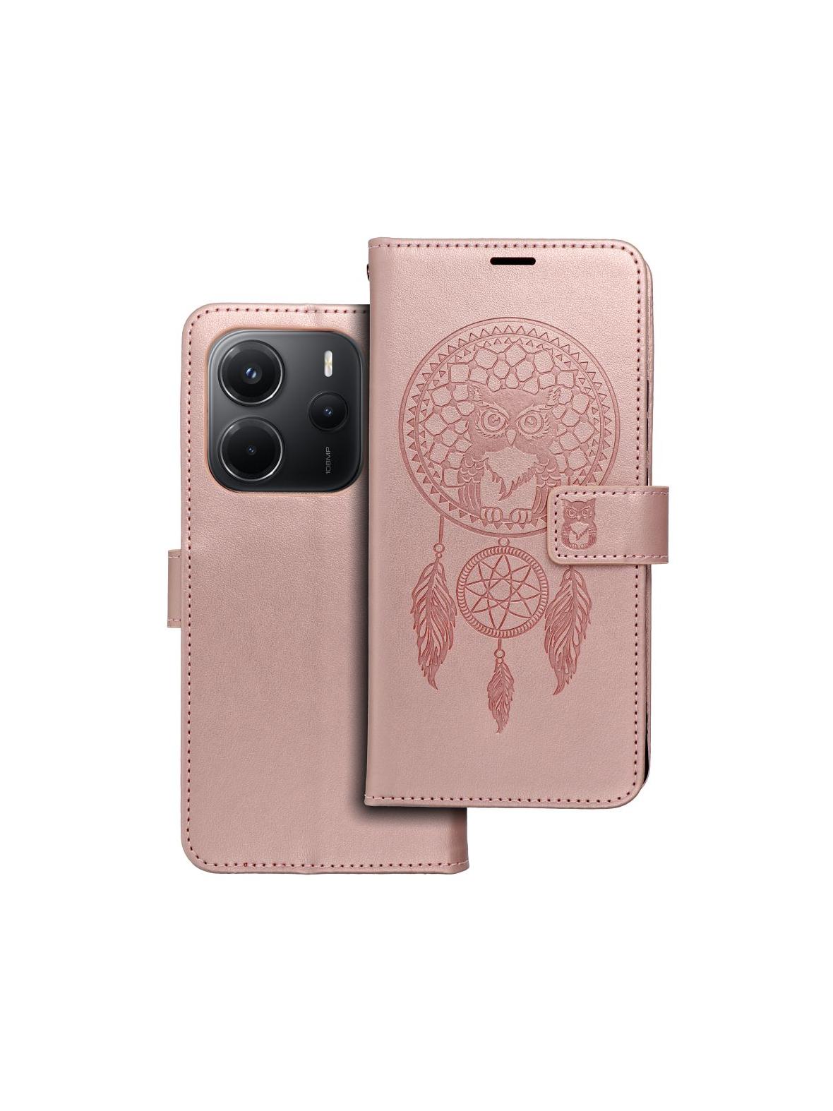 Kabura MEZZO Book do XIAOMI Redmi Note 14 5G łapacz snów złoty róż