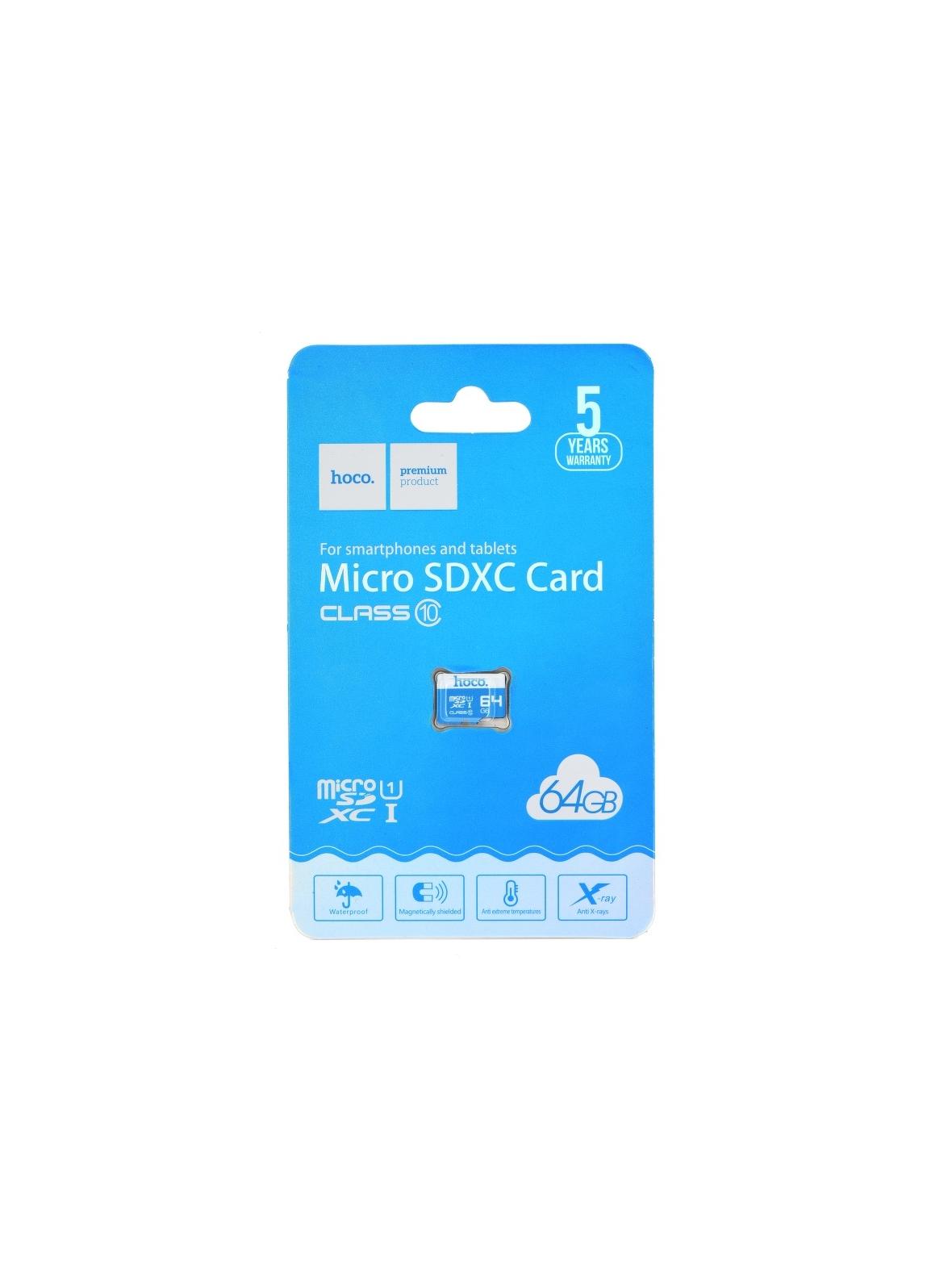 Karta microSD 64GB class 10 Hoco niebieska