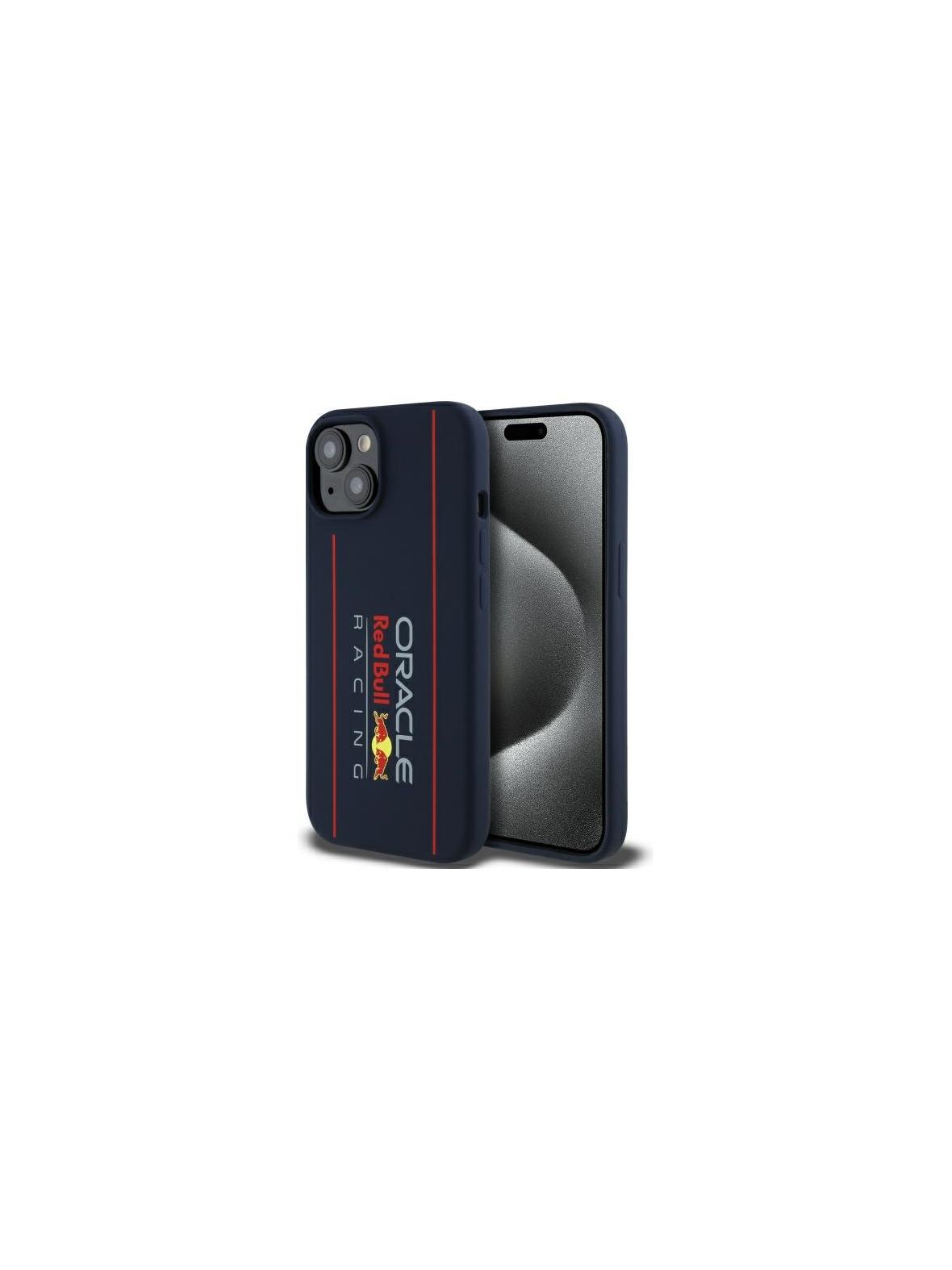RED BULL futerał do IPHONE 15 kompatybilny z MagSafe RBHMP15S24SIOLRV (Silicone Oversize Vertical Logo) navy