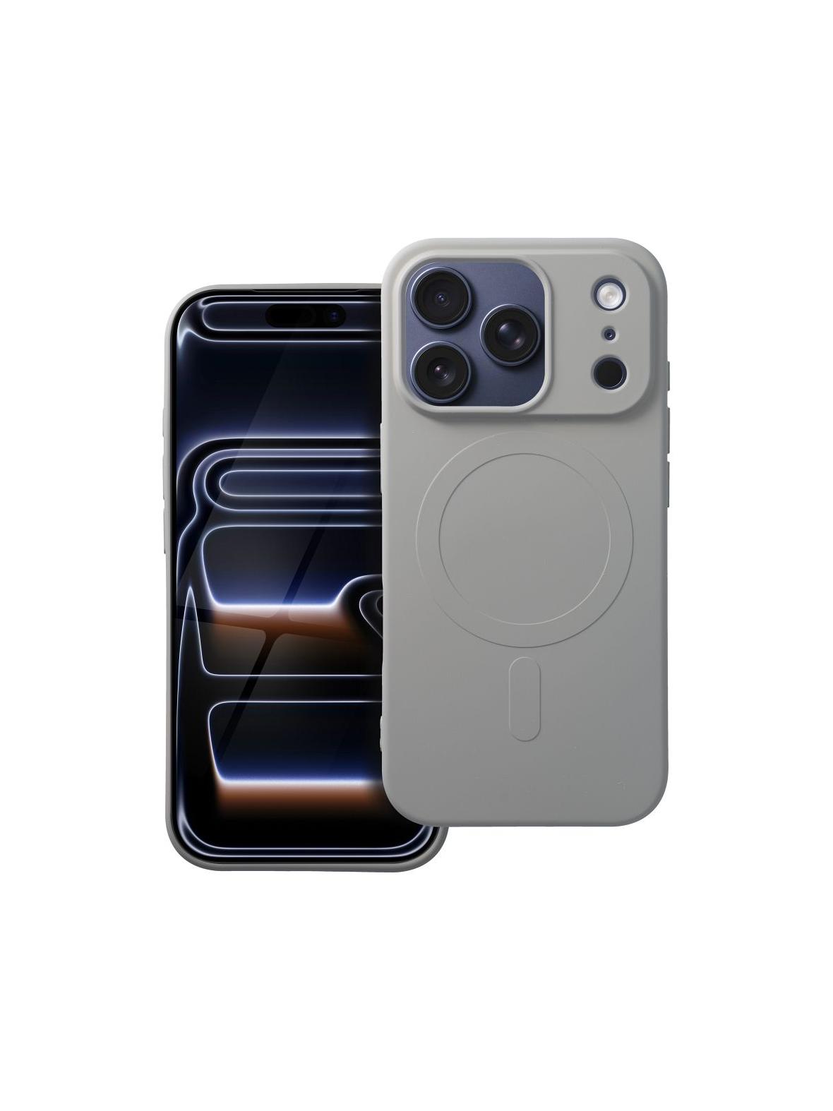 Futerał SILICONE MAG COVER (big hole) kompatybilny z MagSafe do IPHONE 17 Pro tytanowy