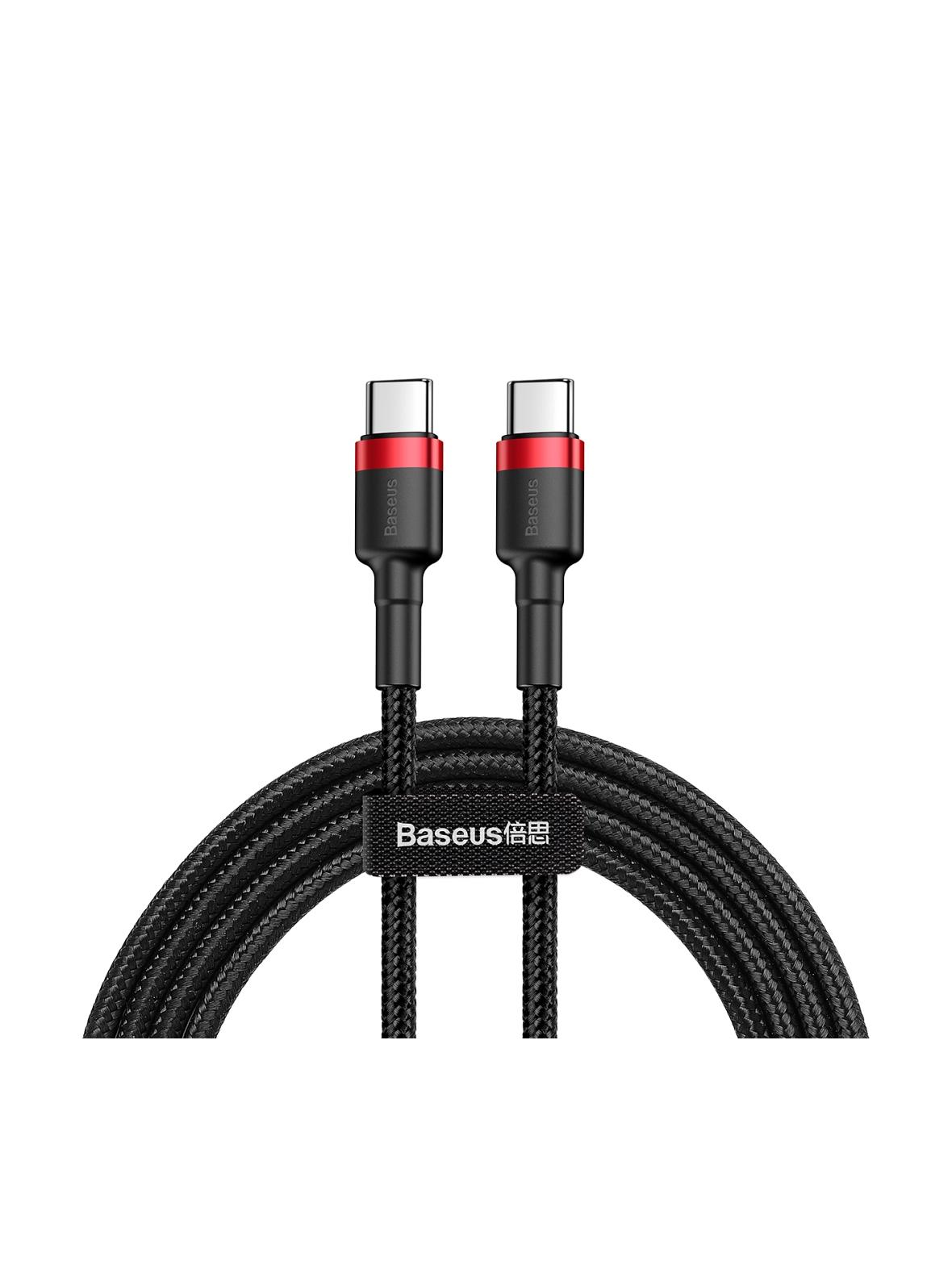 Kabel USB C do USB C Baseus 3A 1 m  CATKLF-G91 czerwono-czarny
