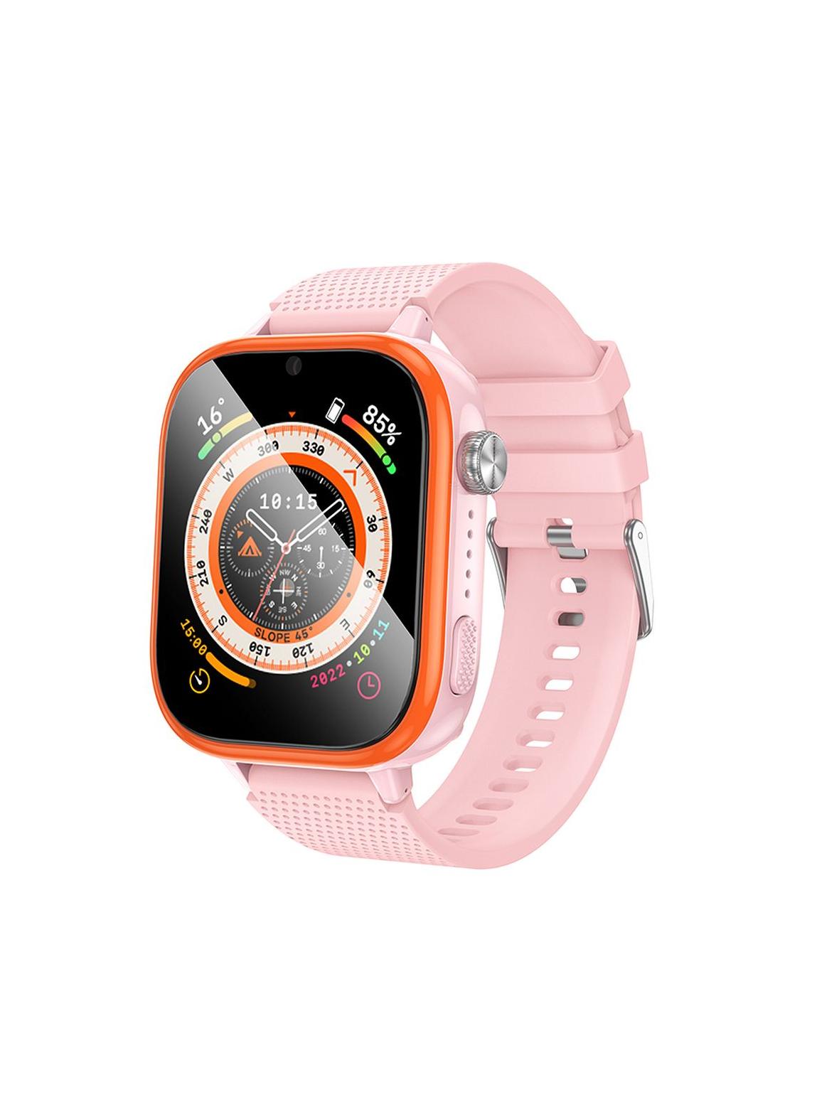 Smartwatch dla dzieci Hoco 1,83" 4G GPS z funkcją rozmowy Y101 różowy