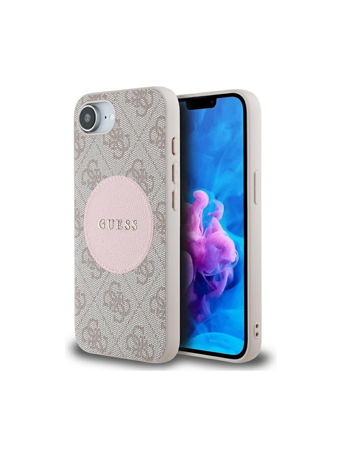 GUESS futerał do IPHONE 16e (SE 4 2025) kompatybilny z MagSafe GUHMPSE4P4PGRSGP (PU 4G Circle W/ Classic Logo) różowy