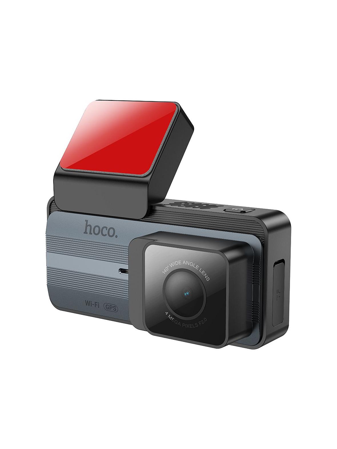 Kamera samochodowa Hoco z wyświetlaczem 3,69" 2K + kamera tylna 720P/25fps GPS DV12 srebrno szara