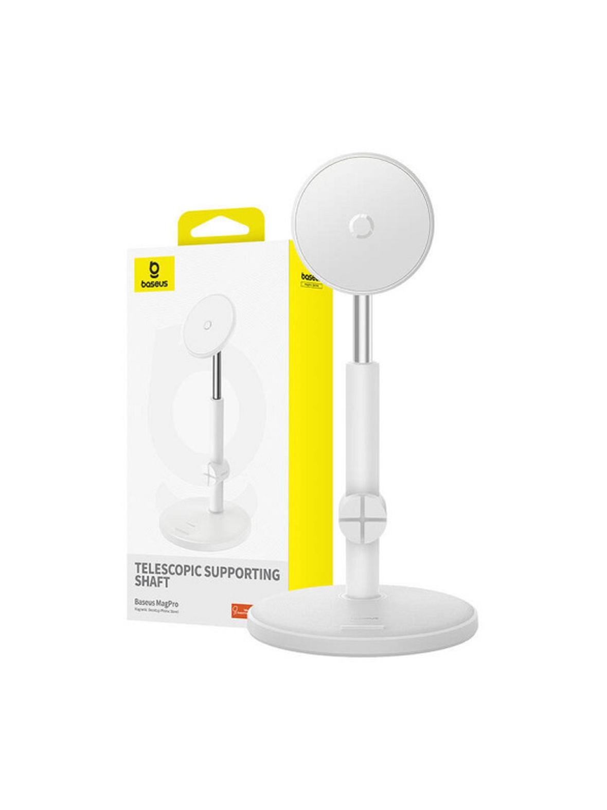 BASEUS uchwyt biurkowy teleskopowy magnetyczny kompatybilny z Magsafe BS-HP014 biały