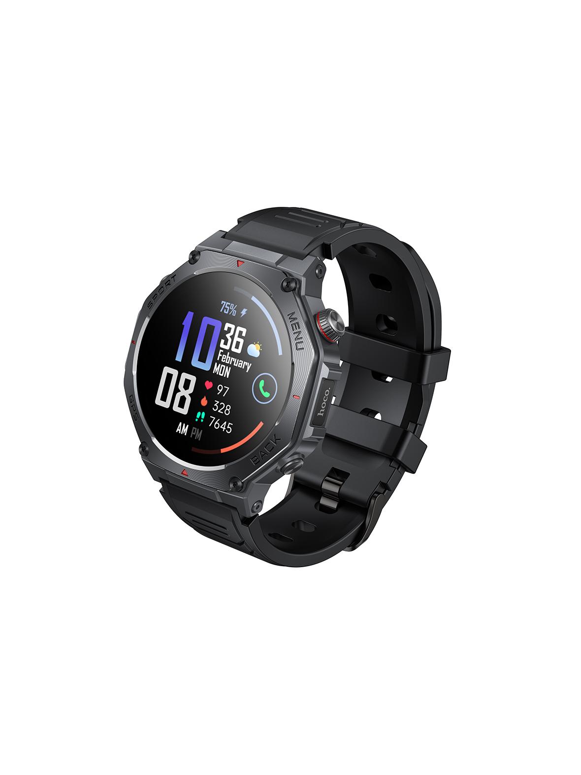 Smartwatch Hoco 1,43" AMOLED GPS z funkcją rozmowy Y37 czarny