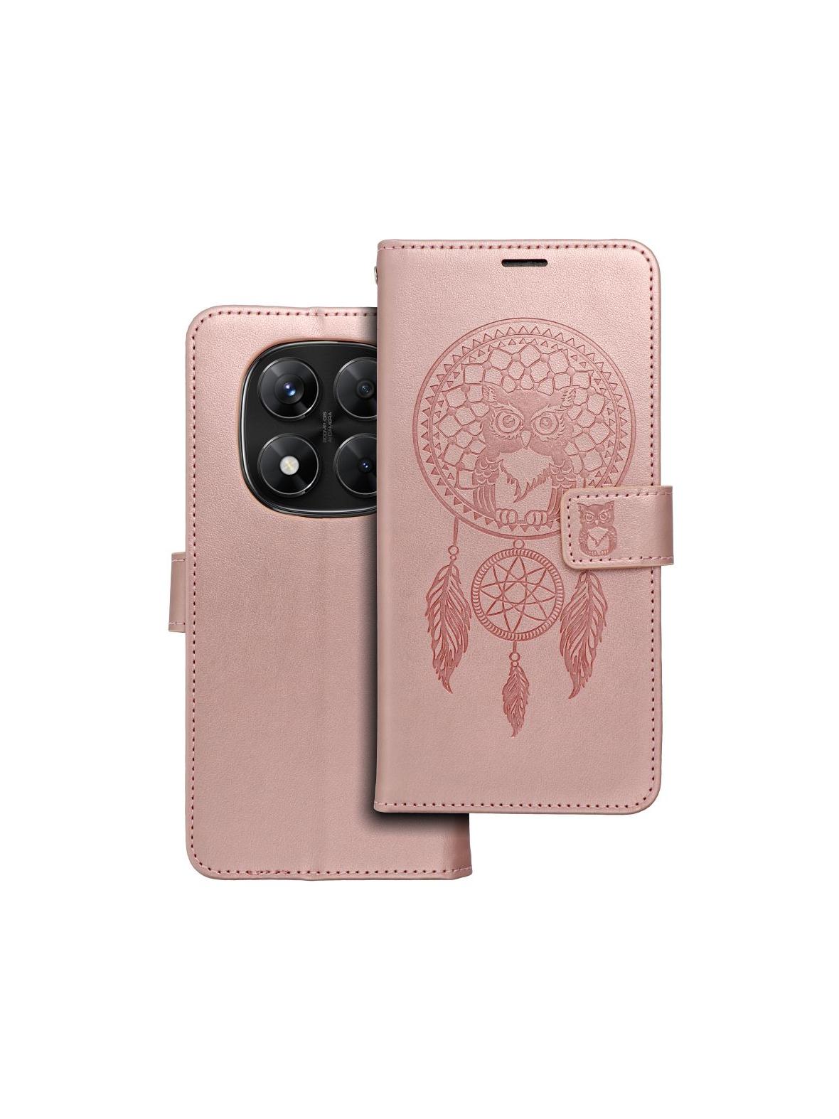 Kabura MEZZO Book do XIAOMI Redmi Note 14 PRO 5G / 14 PRO PLUS 5G lapacz snów złoty róż