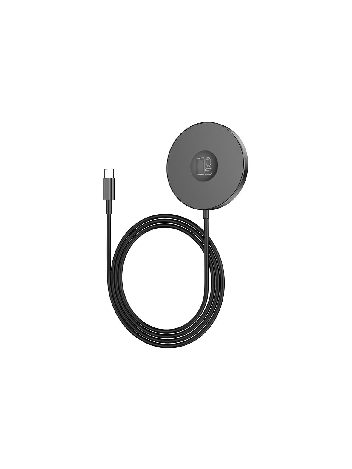 EOL HOCO ładowarka indukcyjna 3w1 Typ C kompatybilna z MagSafe 15W CW41 czarna