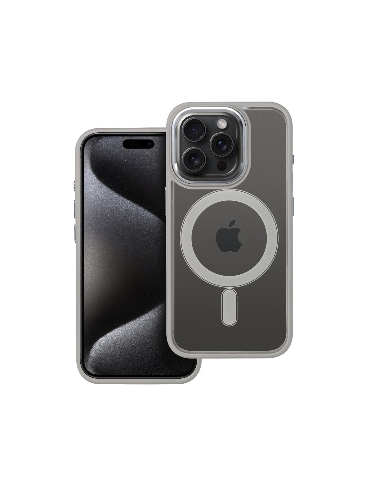 Futerał COLOR EDGE MAG COVER kompatybilny z MagSafe do IPHONE 15 Pro tytanowy szary