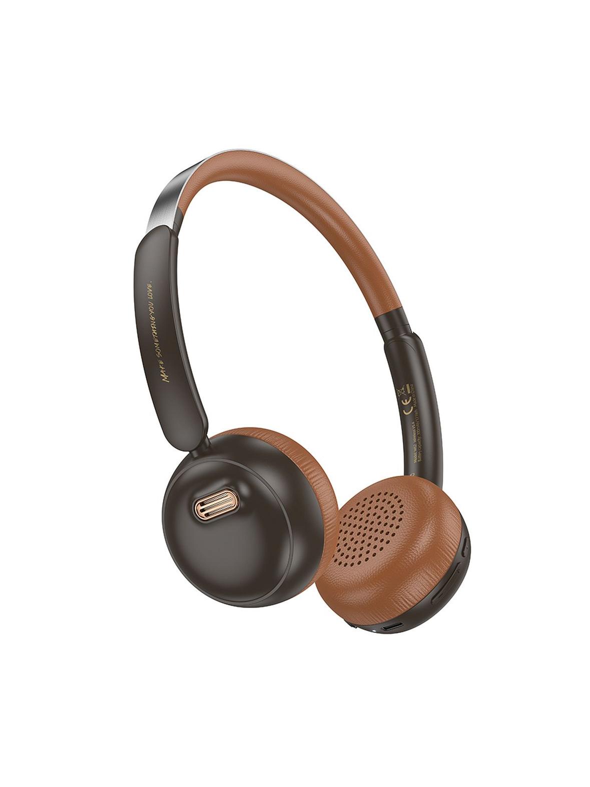 Słuchawki bezprzewodowe nauszne Hoco W62 brązowe