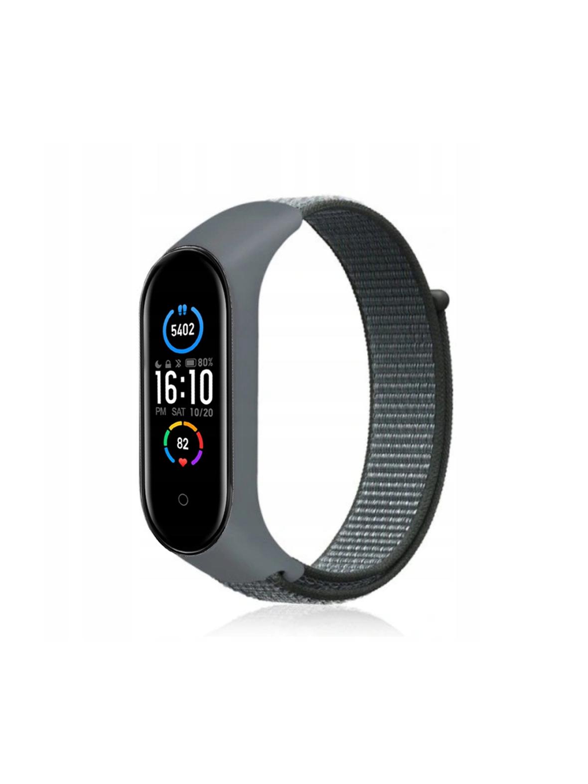 Pasek nylonowy do XIAOMI Mi Band 5 / 6 / 7 szary (19)