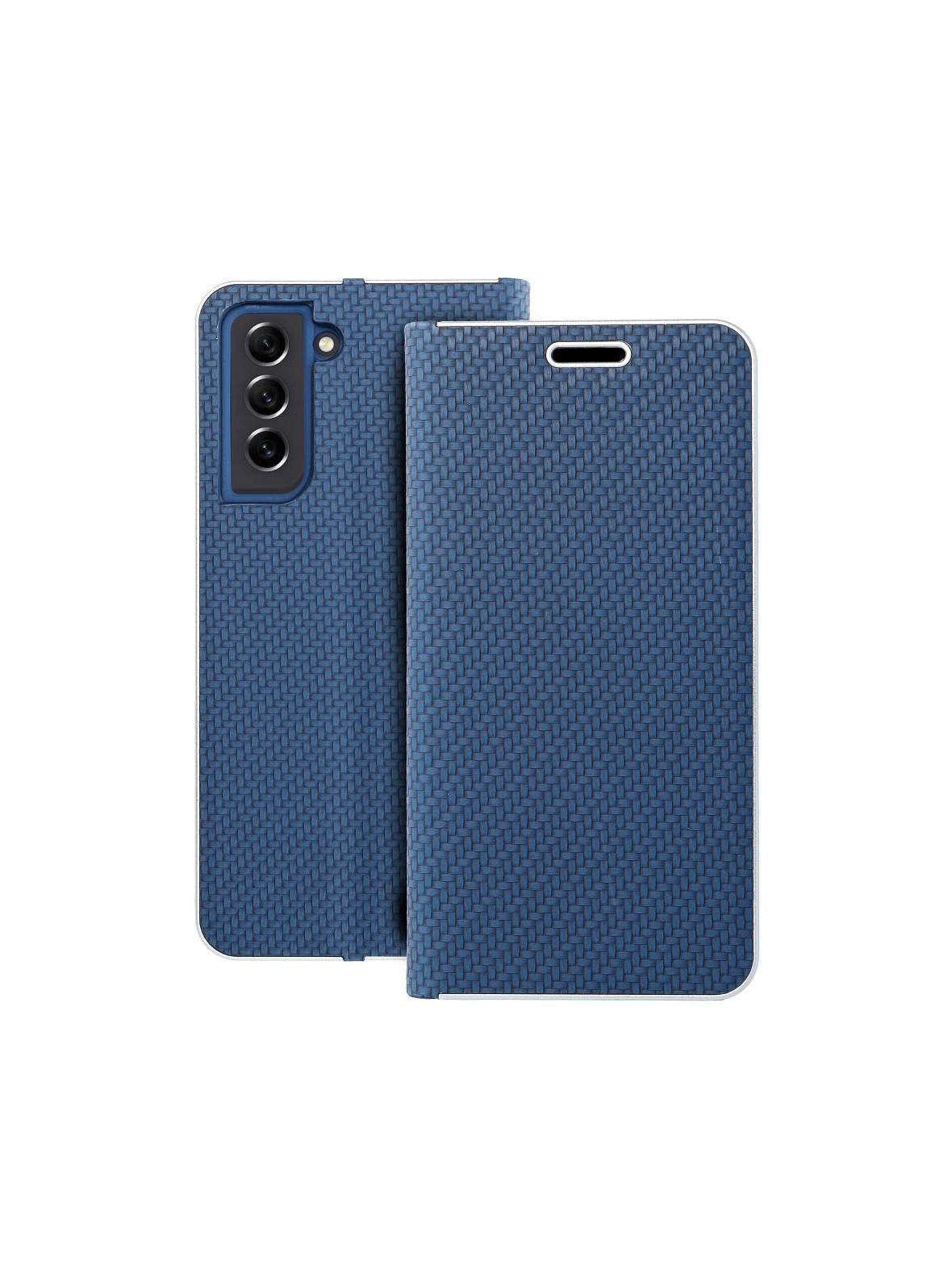 Kabura LUNA Book Carbon do SAMSUNG S21 niebieski