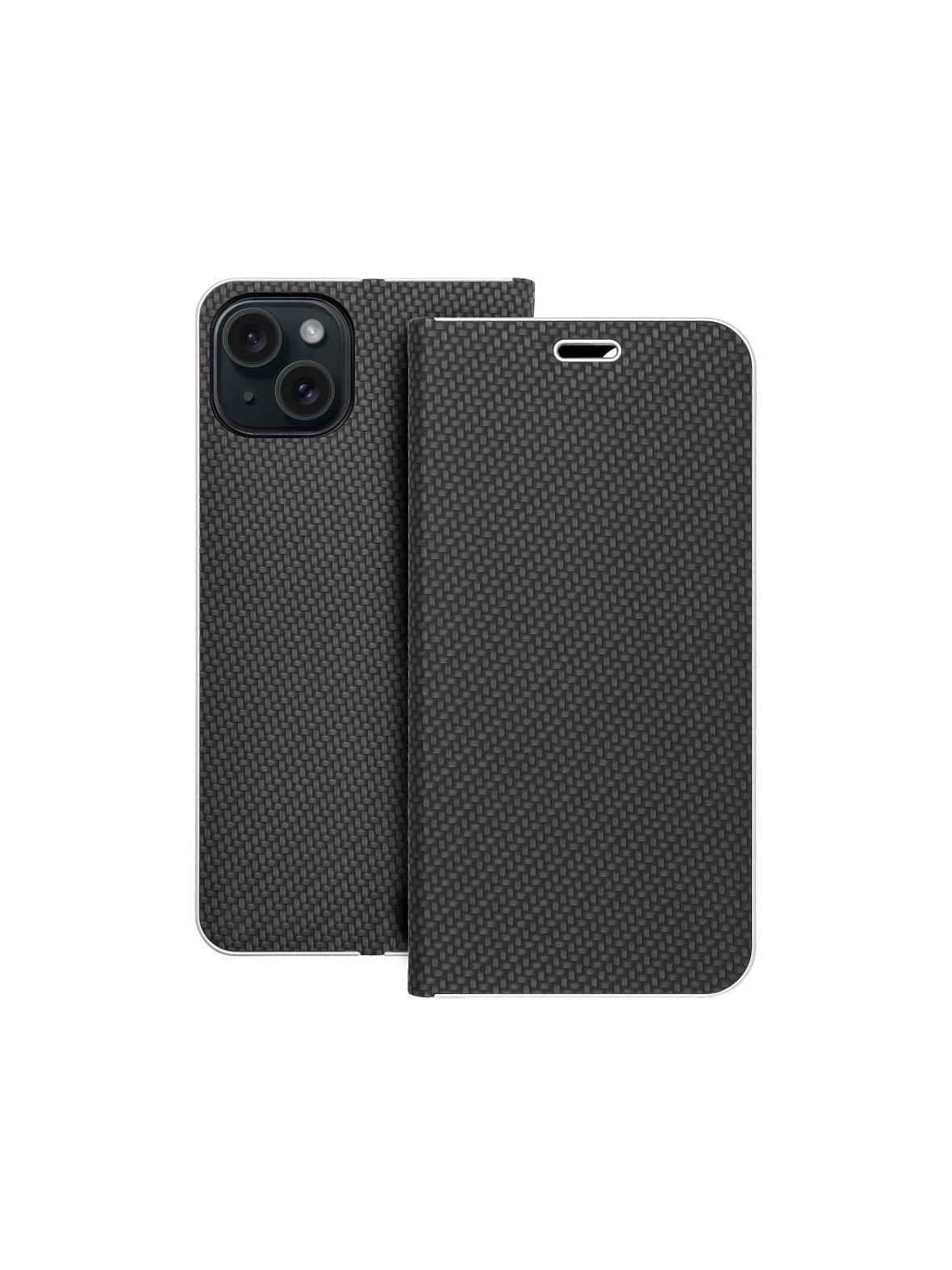 Kabura LUNA Book Carbon do IPHONE 15 Plus czarny