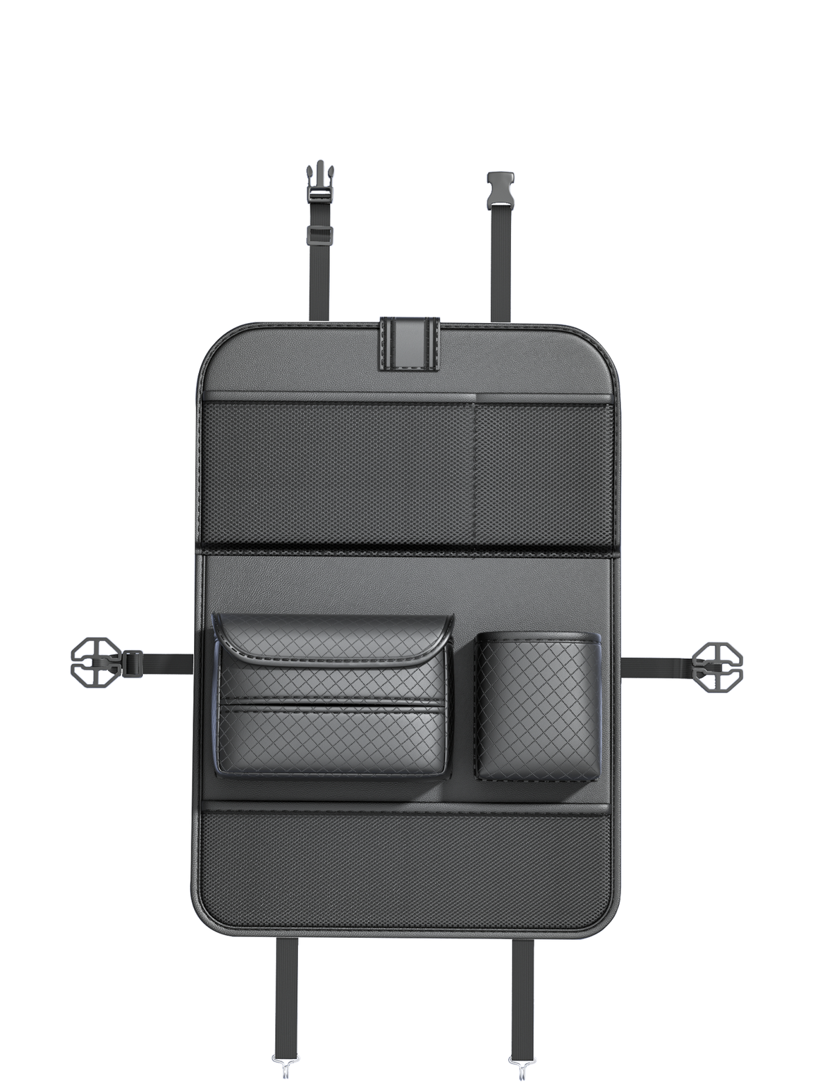 Organizer samochodowy na fotele przednie składany z przegródkami D03-B czarny