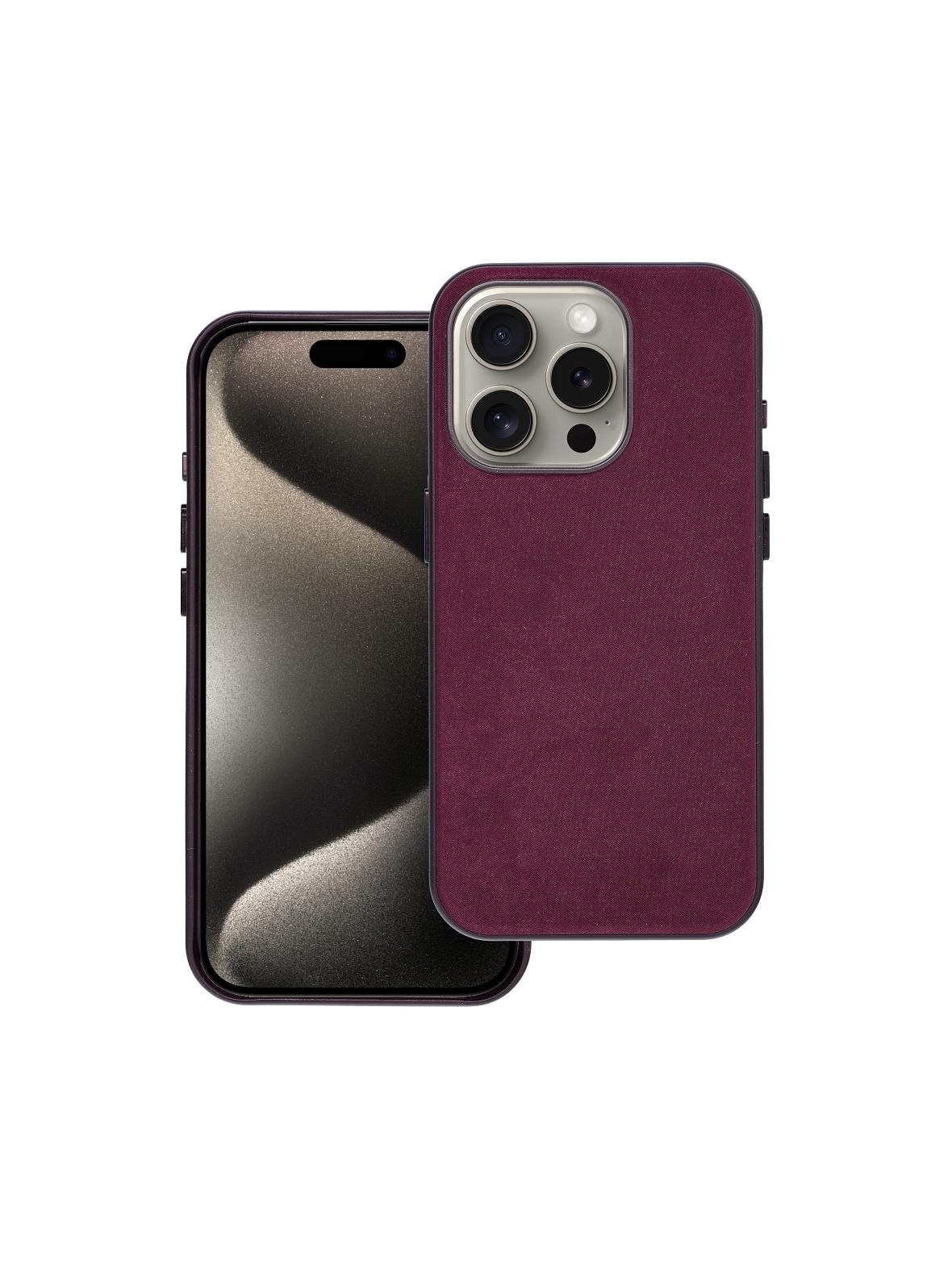 Futerał WOVEN MAG COVER kompatybilny z MagSafe do IPHONE 15 Pro burgundowy