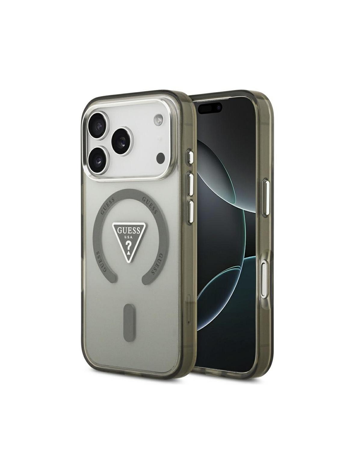 GUESS futerał do IPHONE 17 Pro Max kompatybilny z MagSafe GUHMP17XHGTMLCGA (IML Gradient W/ Triangle Logo) khaki
