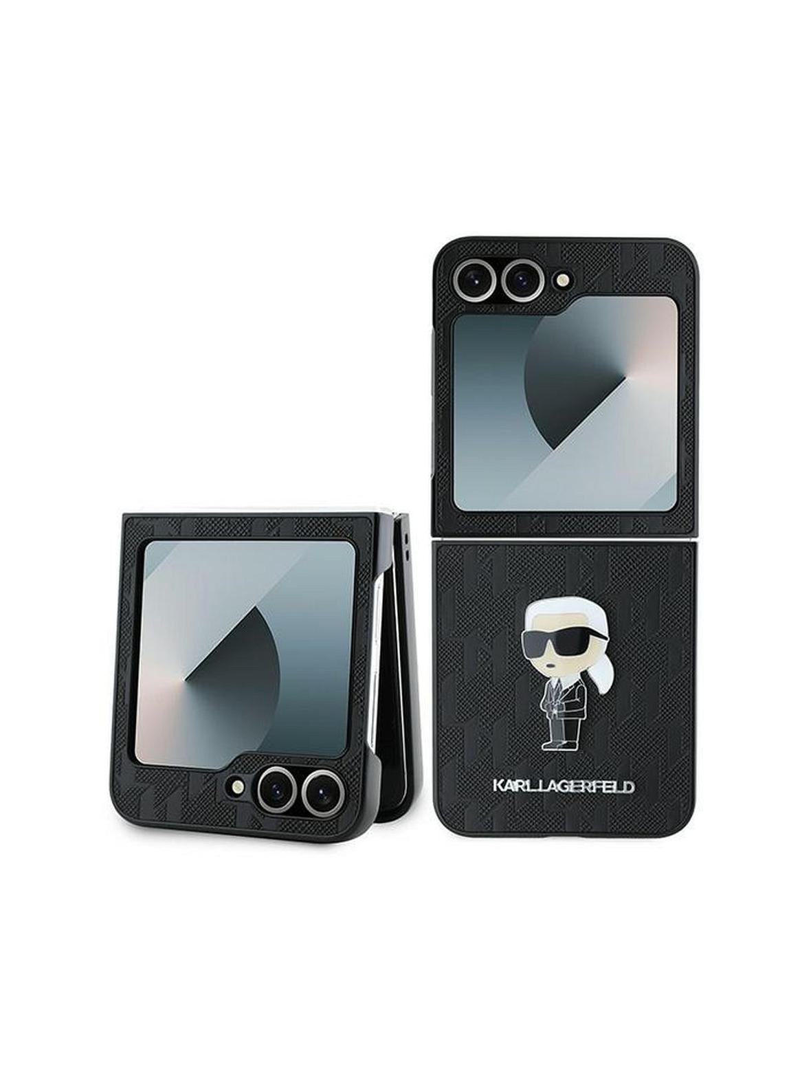 KARL LAGERFELD futerał do SAMSUNG Z Flip 6 KLHCZF6SAPKINPK (HC Saffiano Monogram Ikonik Pin) czarny