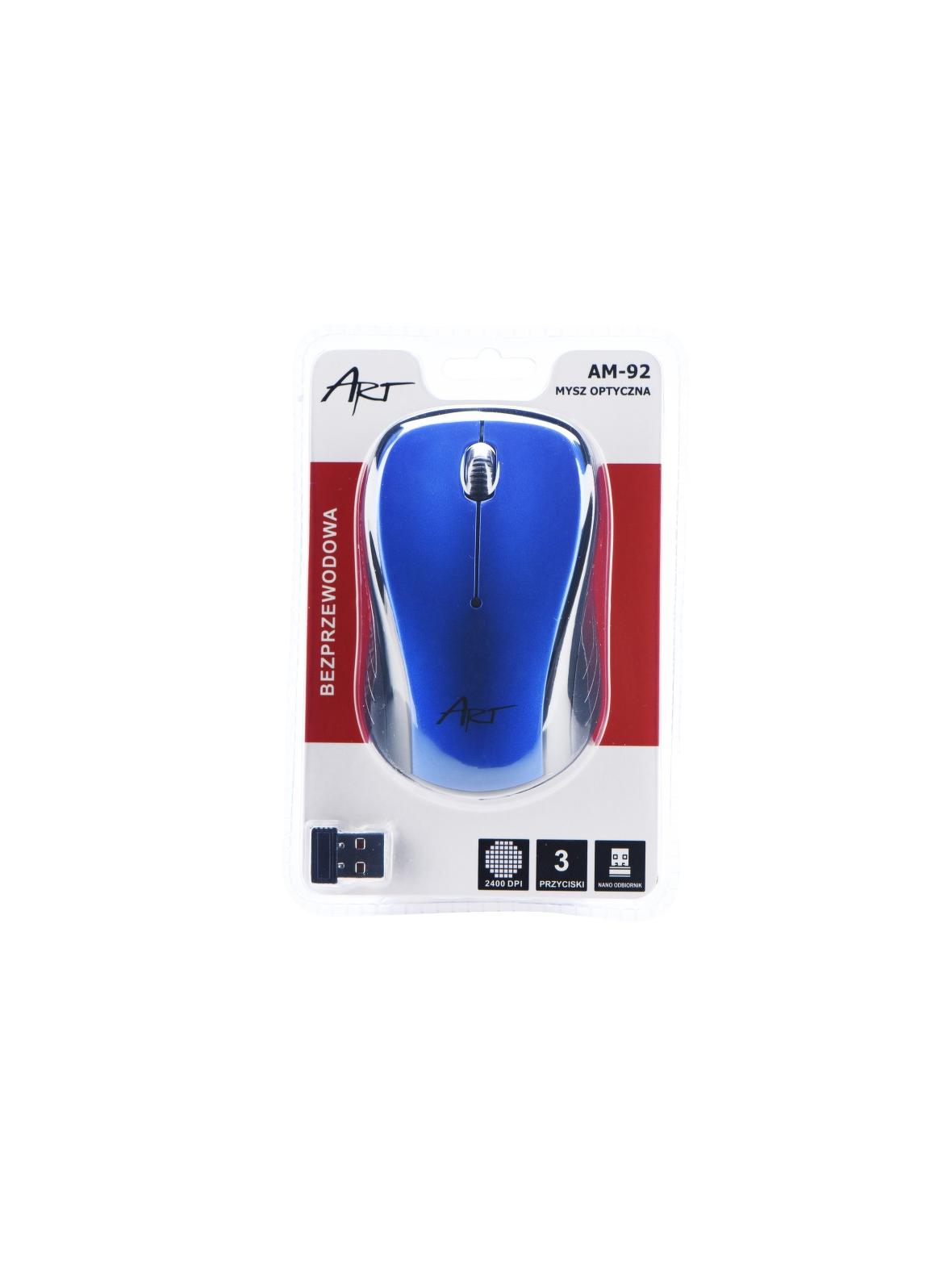 ART myszka komputerowa bezprzewodowa 2400 dpi AM-92 niebieska