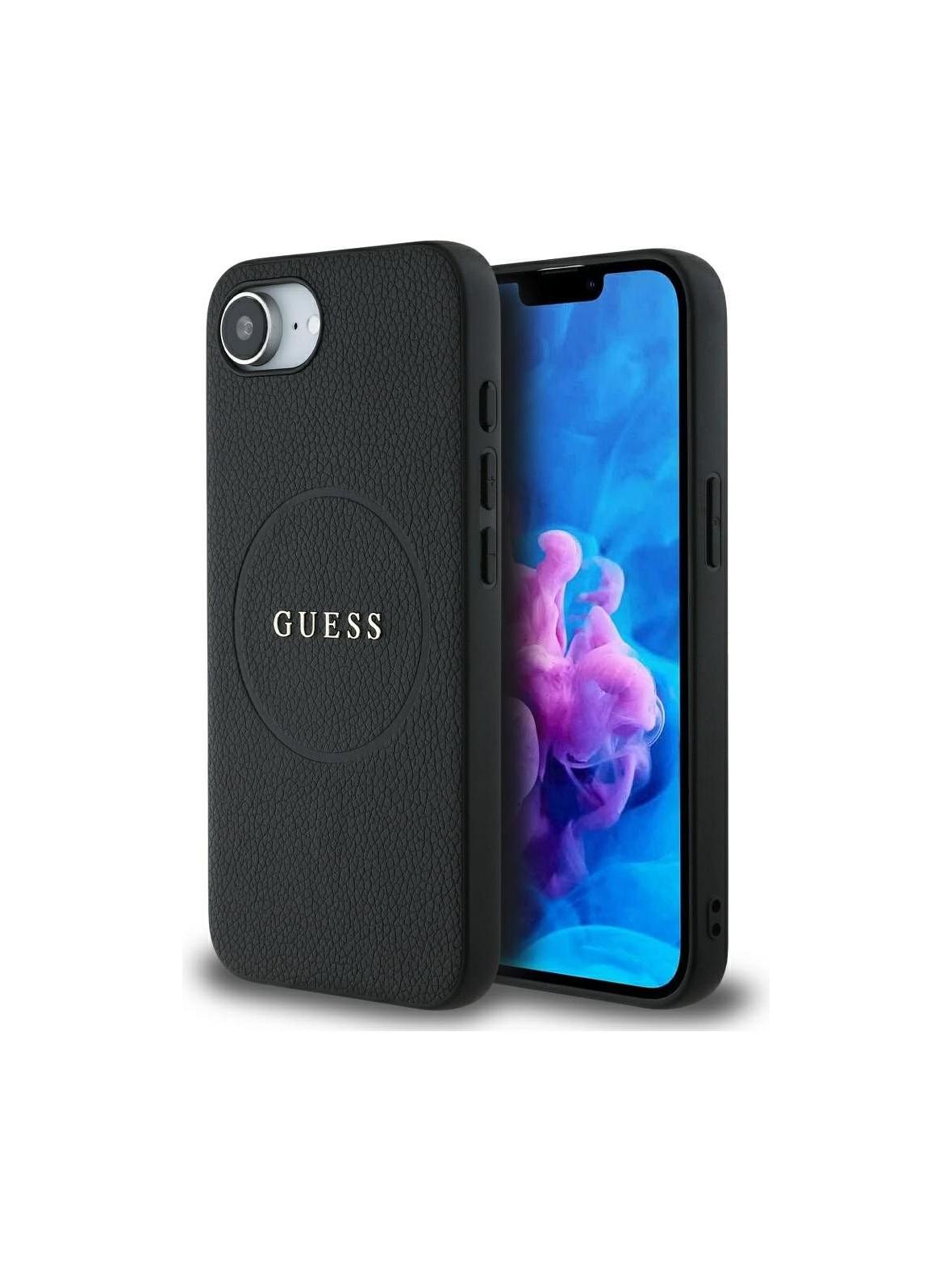 GUESS futerał do IPHONE 16e (SE 4 2025) kompatybilny z MagSafe GUHMPSE4PGHSMMK (PU Grained Gold Ring) czarny