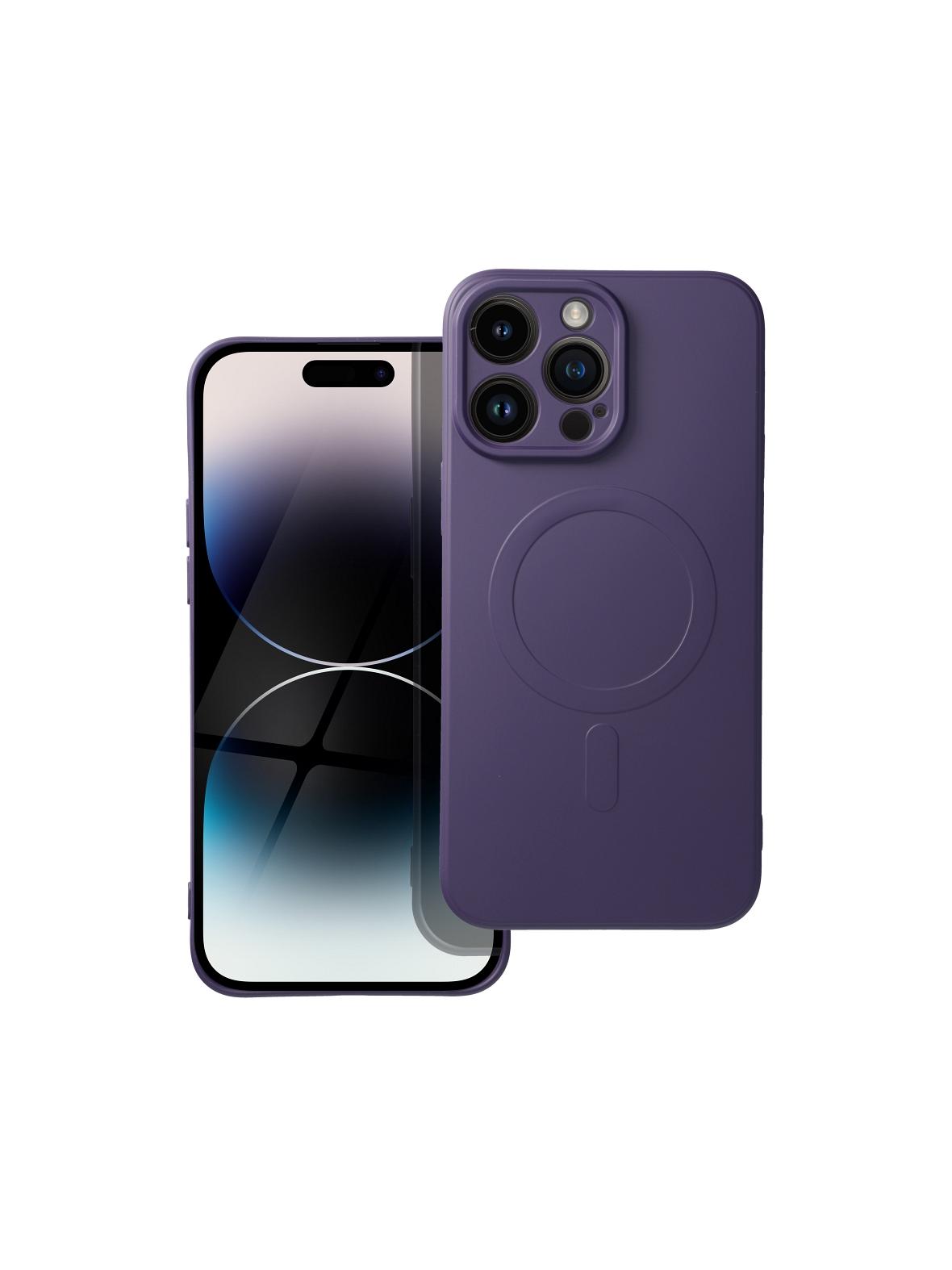 Futerał SILICONE MAG COVER kompatybilny z MagSafe do IPHONE 14 Pro Max ciemny fioletowy