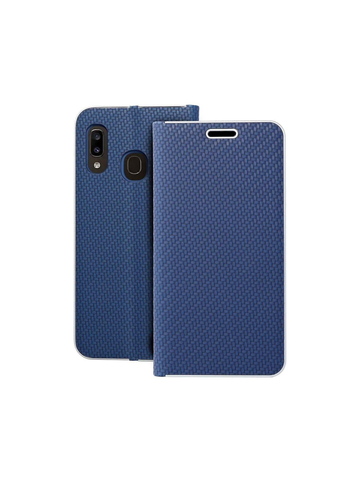 Kabura LUNA Book Carbon do SAMSUNG A20e niebieski