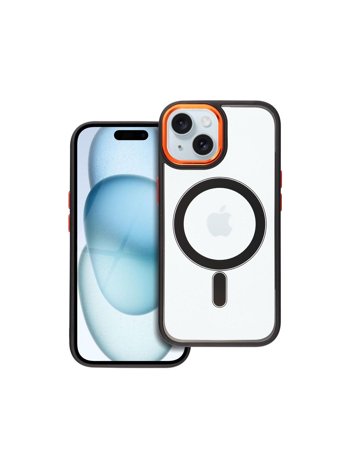 Futerał COLOR EDGE MAG COVER kompatybilny z MagSafe do IPHONE 15 czarno złoty