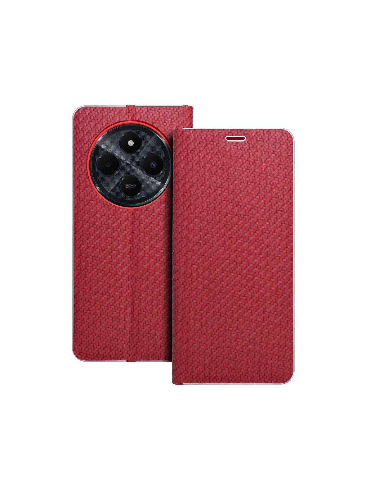 Kabura LUNA Book Carbon do XIAOMI Redmi 14C czerwony