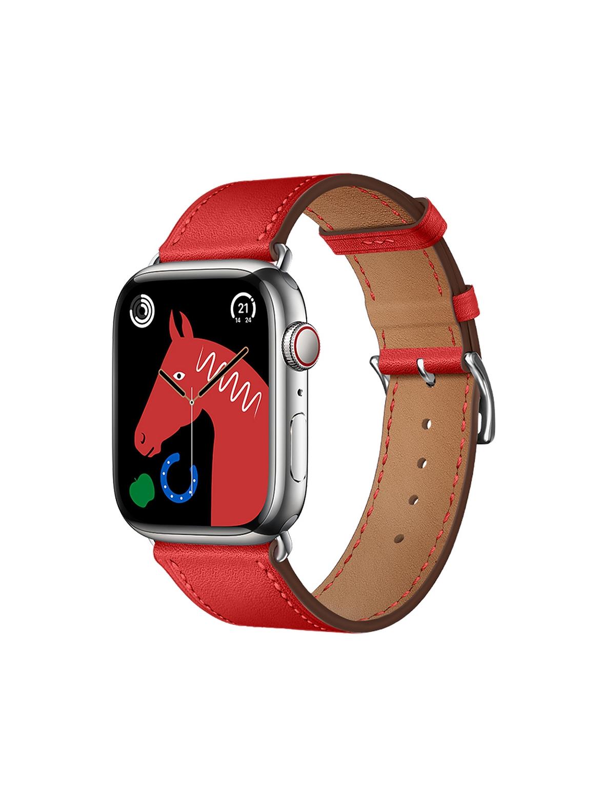Pasek do Apple Watch Forcell F-Design FA20 dziurki skóra ekologiczna 38 / 40 / 41 mm czerwony
