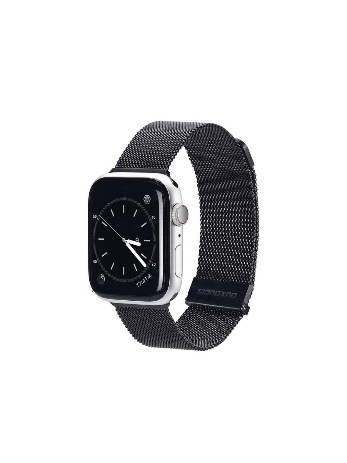 DUX DUCIS pasek MILANESE magnetyczny ze stali nierdzewnej do Apple Watch 38 / 40 / 41 mm czarny