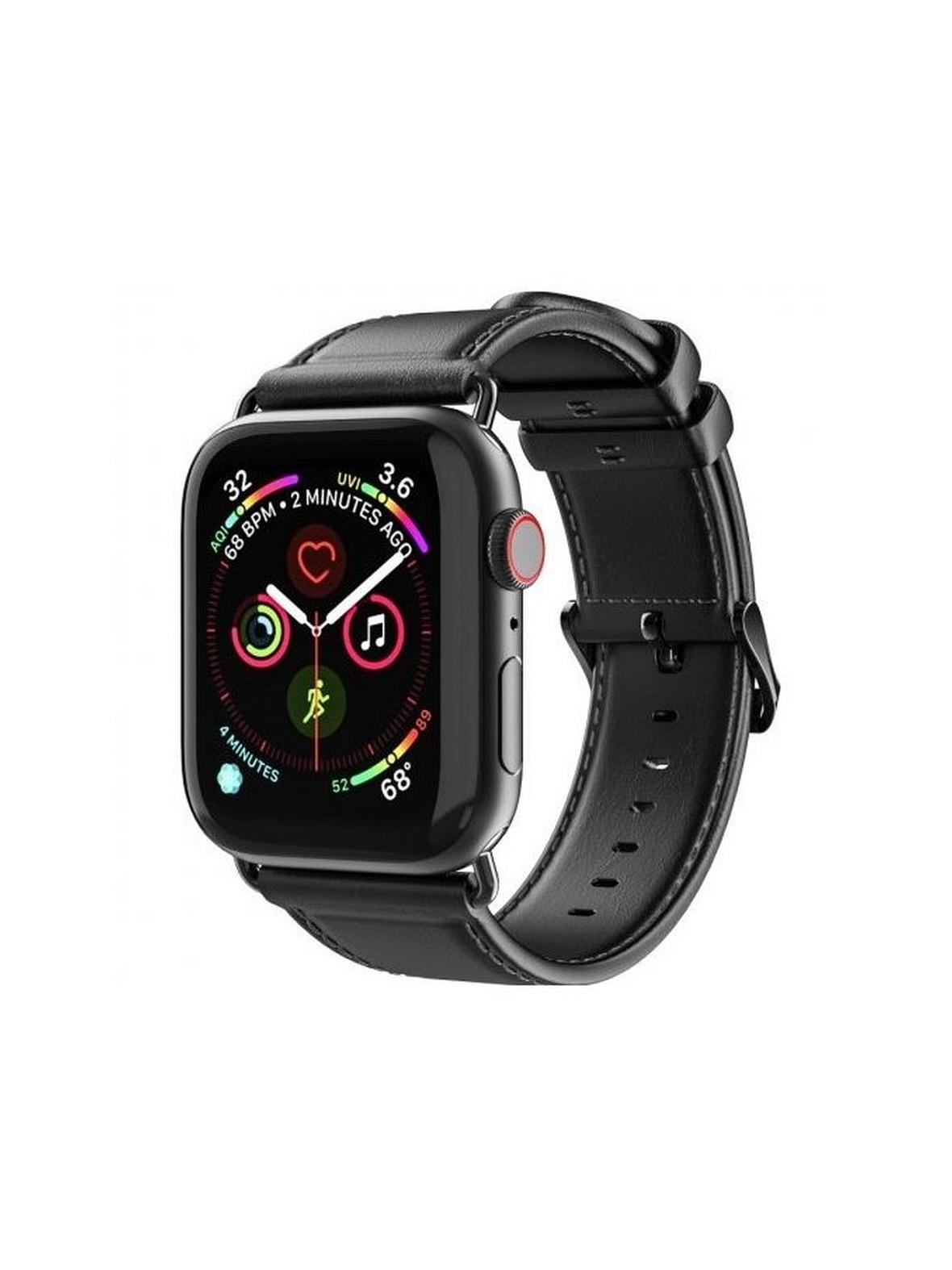 DUX DUCIS pasek YA skórzany do Apple Watch 42 / 44 / 45 / 49 mm czarny