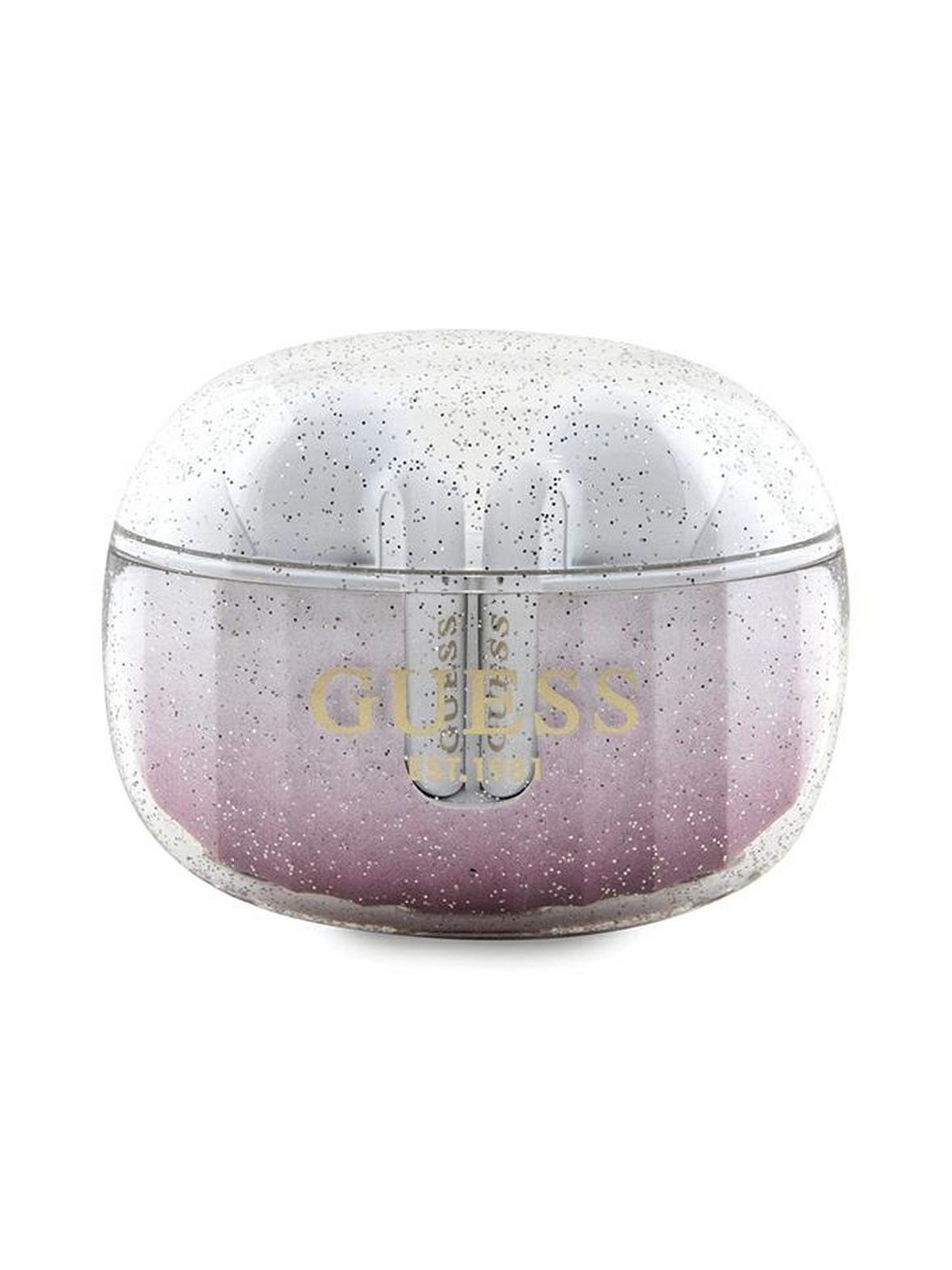GUESS słuchawki bezprzewodowe bluetooth TWS + stacja dokująca GUTWSHDGKEEP (Glitter gradient) różowe
