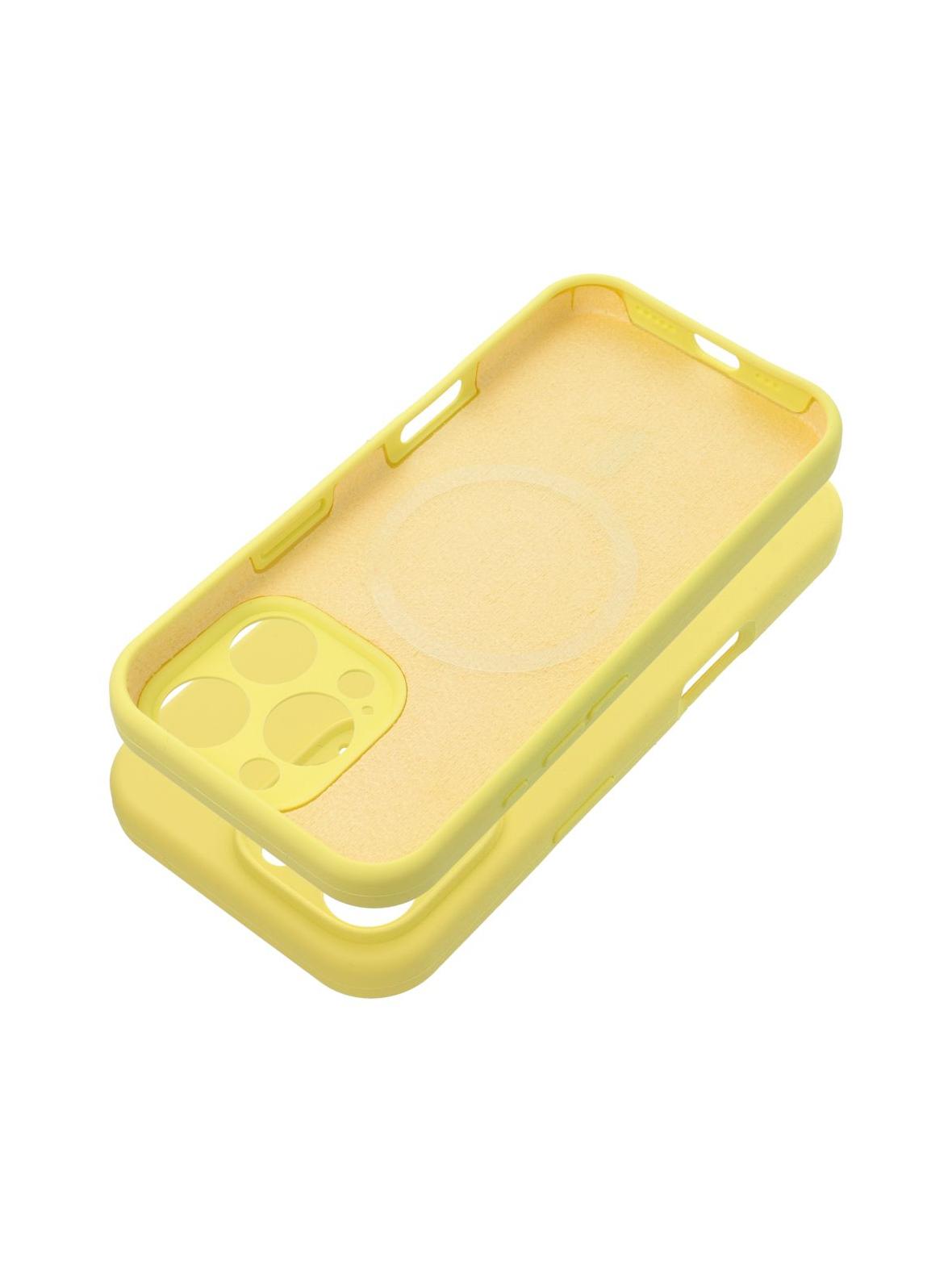 Futerał SILICONE 2mm do IPHONE 15 kompatybilny z MagSafe żółty