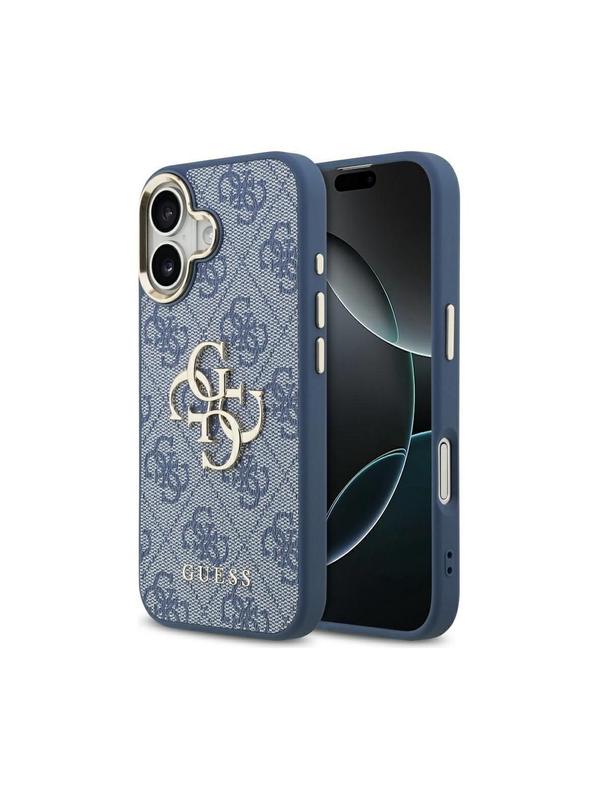 GUESS futerał do IPHONE 17 GUHCP17S4GMGCBL (PU W/ Big 4G Classic Logo) złoto niebieski