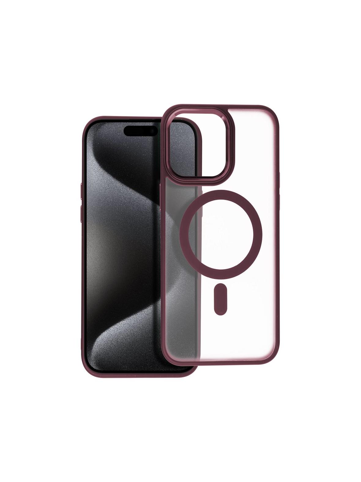 Futerał MATTE MAG COVER kompatybilny z MagSafe do IPHONE 15 Pro Max czerwony