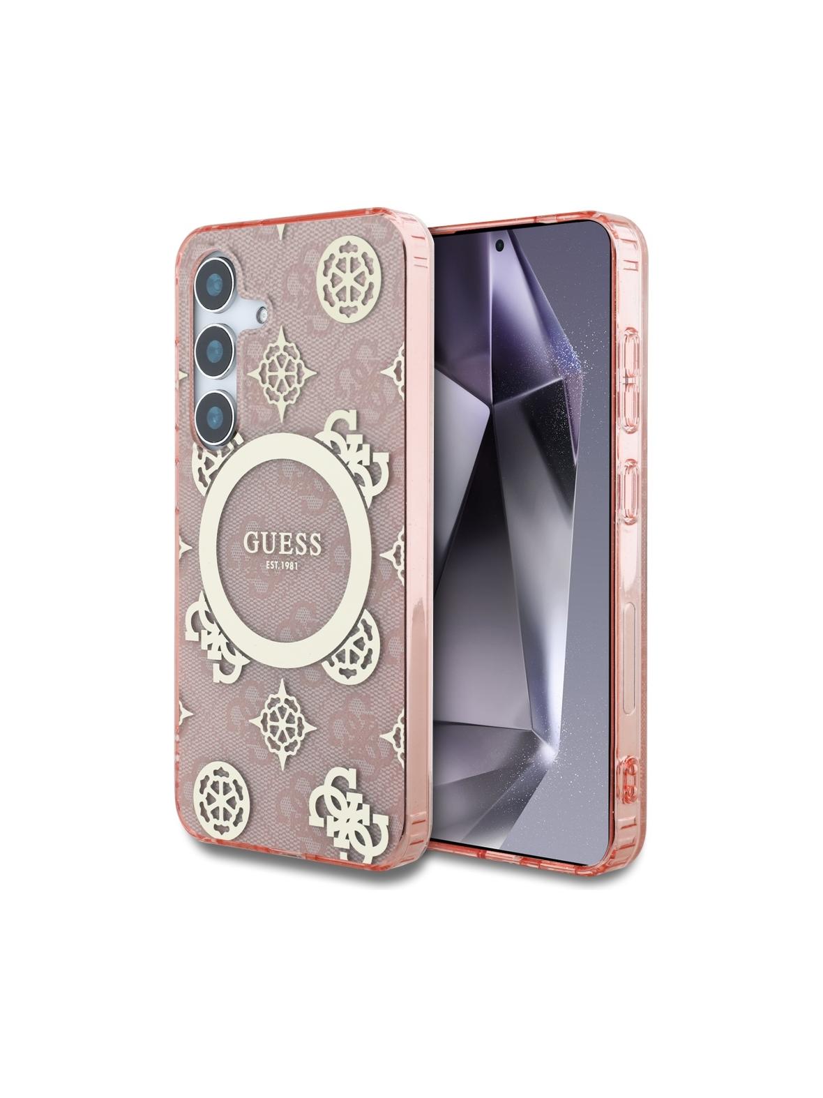 GUESS futerał do SAMSUNG S25 GUHMS25SH4PYEEP (Magnetic IML Peony on 4G Background) różowy