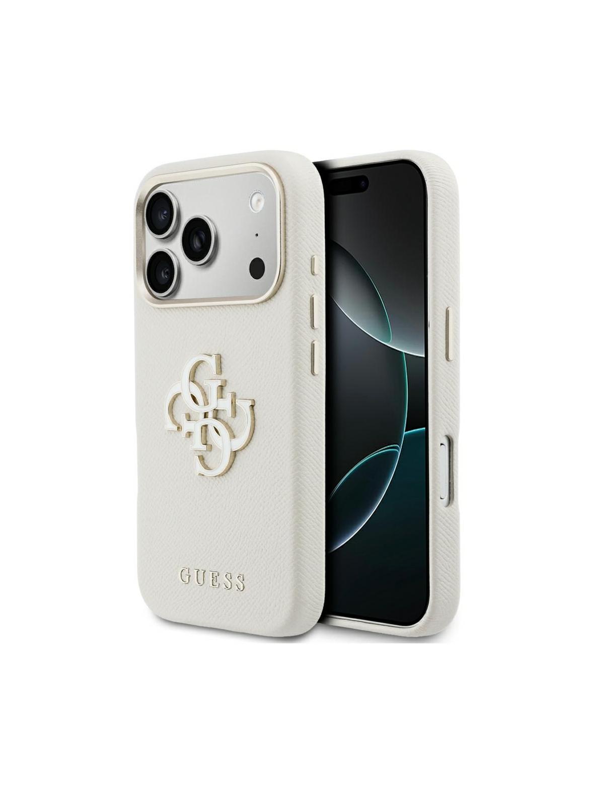 GUESS futerał do IPHONE 17 Pro GUHCP17L5PS4RGGE (PU FW Resin Logo) beżowy