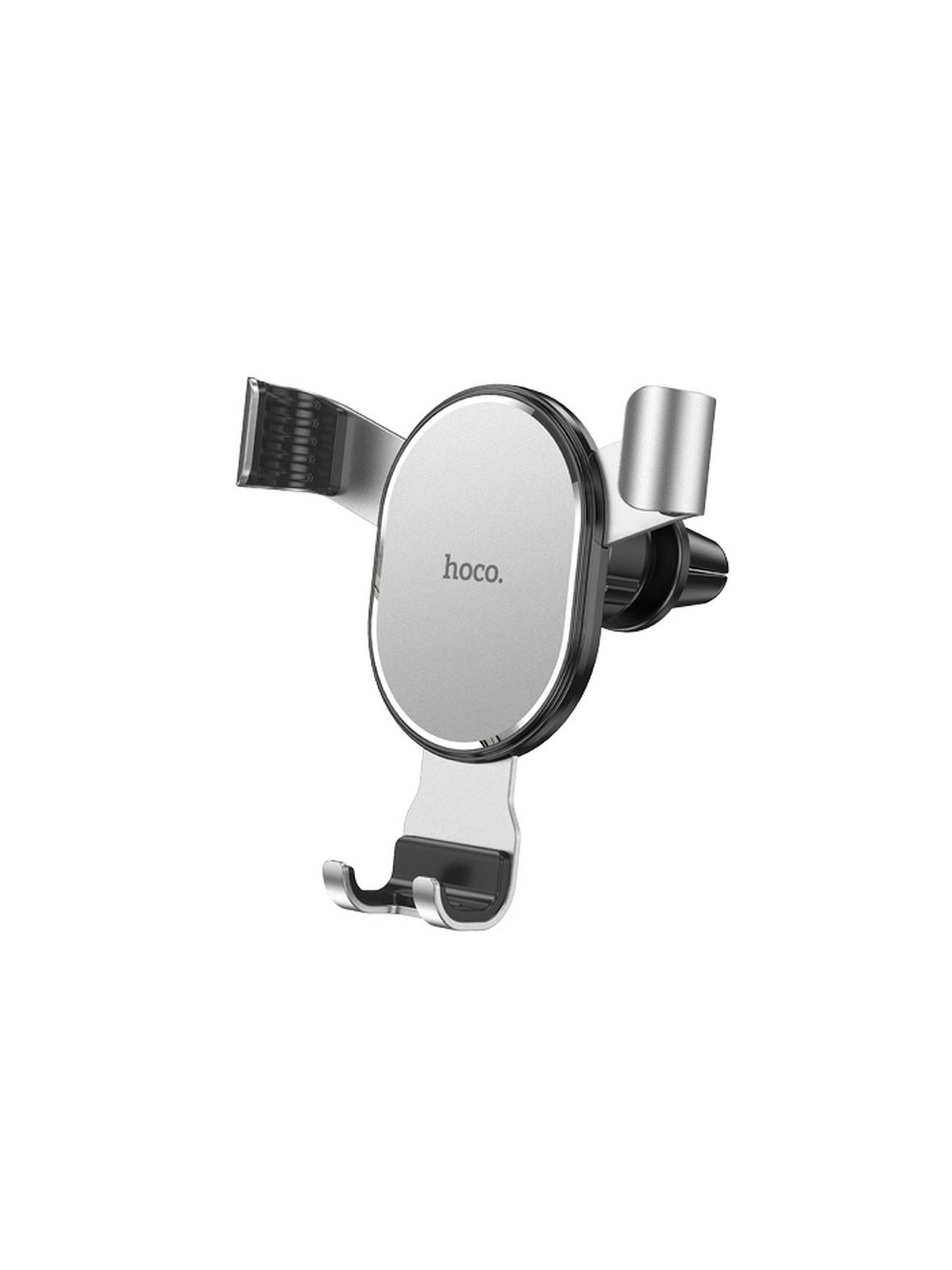 Uchwyt na telefon do samochodu grawitacyjny Hoco do kratki CA56 PLUS metal srebrny