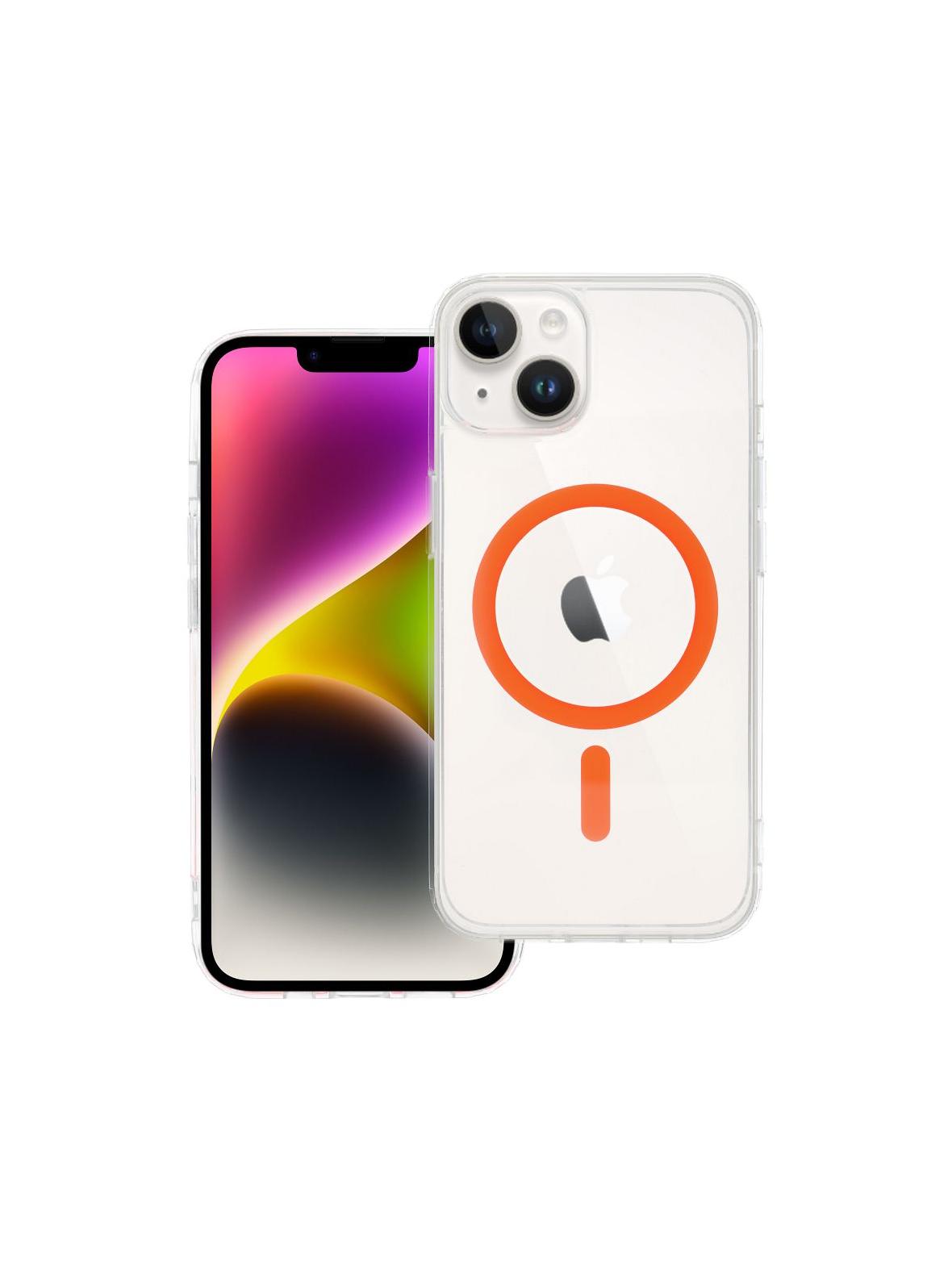 Drop Glue Colorful Ring Mag Cover kompatybilny z MagSafe pasuje do IPHONE 14 pomarańczowy