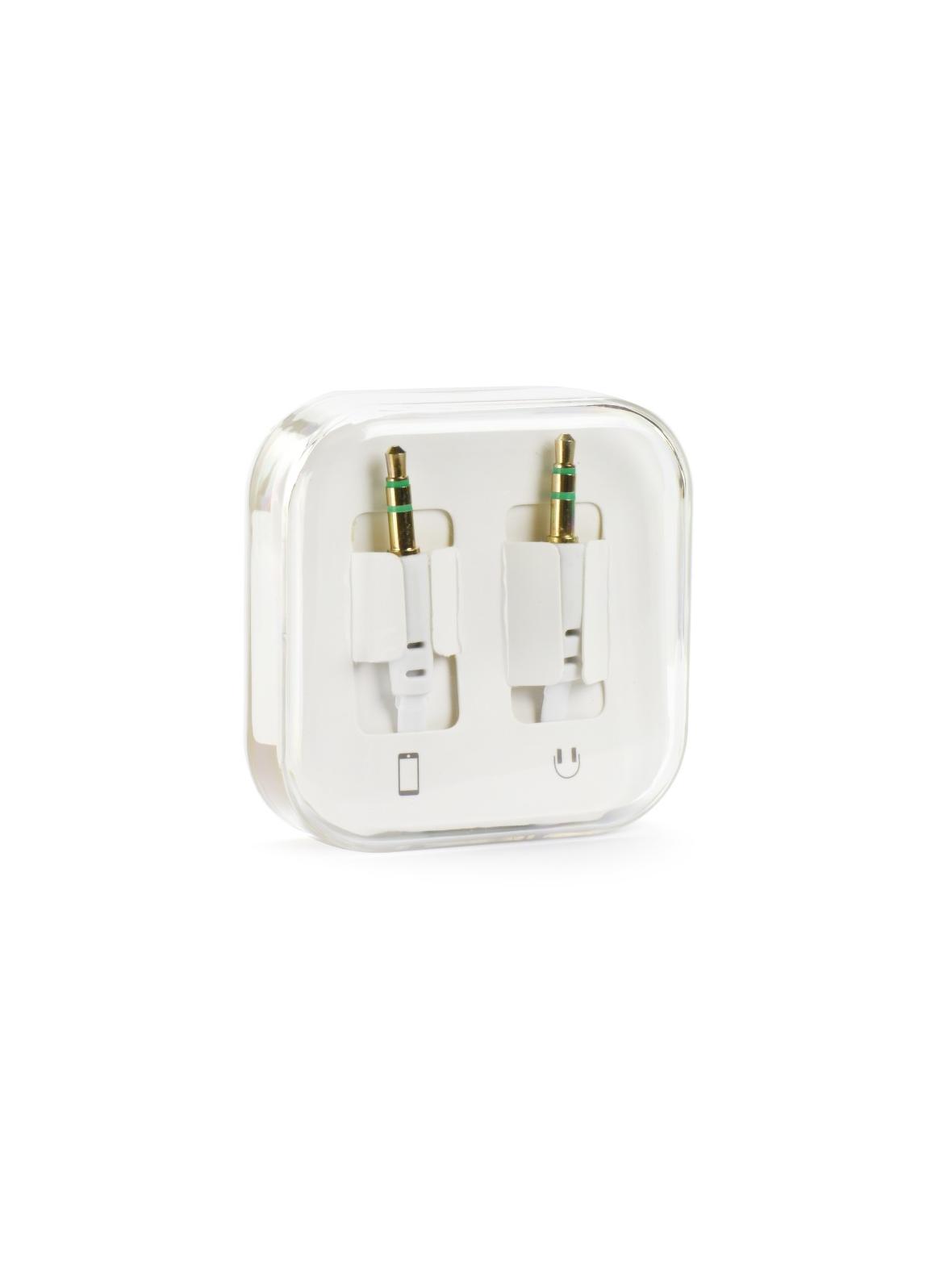 Kabel AUX Jack 3,5 mm (męski) do Jack 3,5 mm (męski) BOX 1 m biały