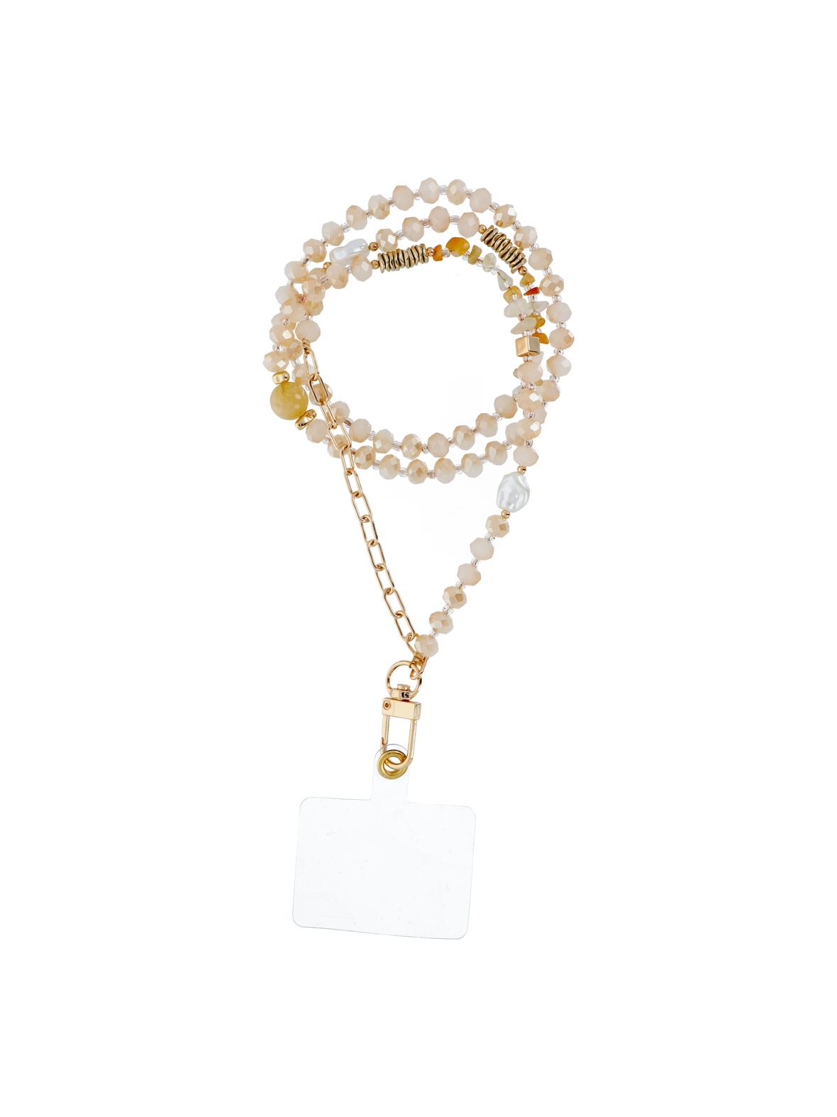 Smycz do telefonu, Zawieszka do telefonu - STONE / długość sznura 82cm (41cm w pętli) / na szyję - pomarańczowy