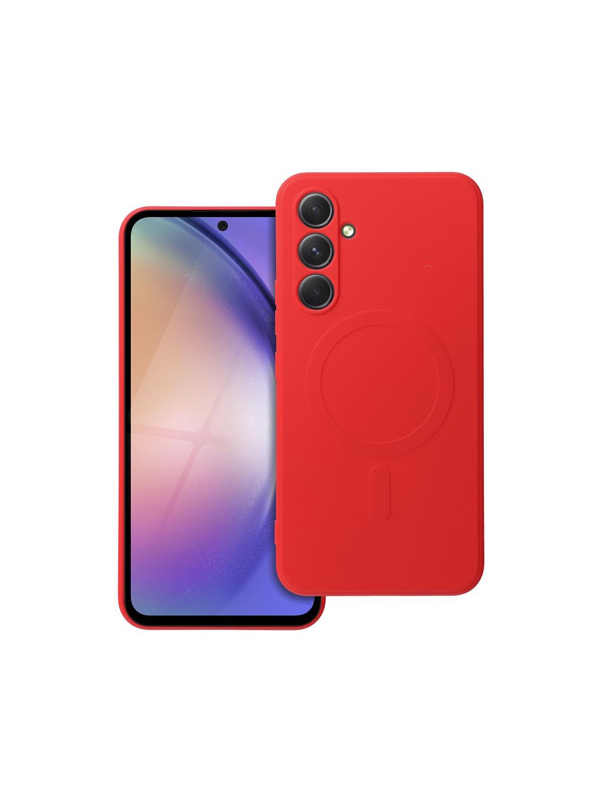 Futerał SILICONE MAG COVER kompatybilny z MagSafe do SAMSUNG A54 czerwony