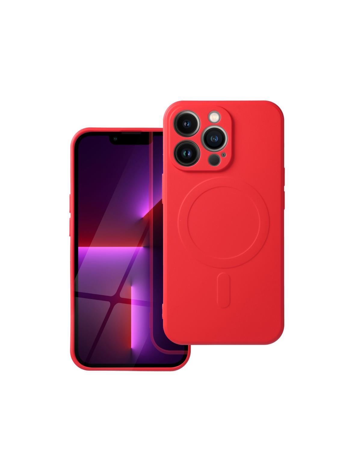 Futerał SILICONE MAG COVER kompatybilny z MagSafe do IPHONE 13 Pro czerwony