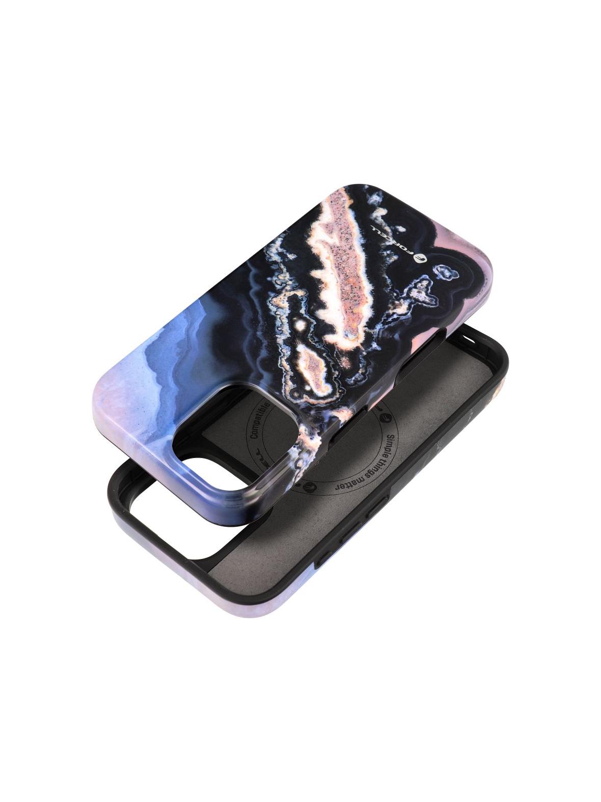 Etui na iPhone 16 Forcell F-Protect Mirage zgodny z MagSafe Military Drop-Test gold island