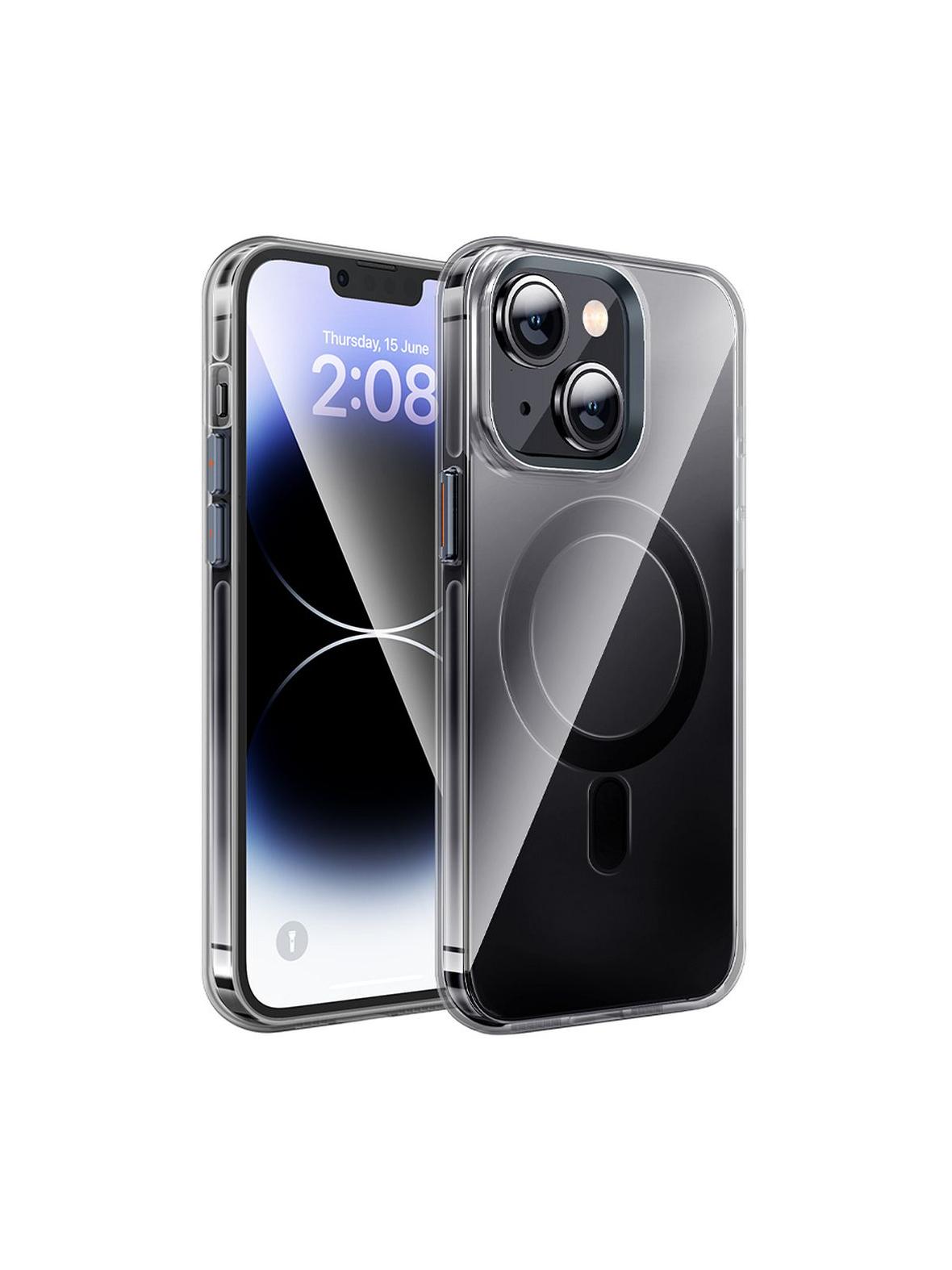 Etui na iPhone 15 PLUS Hoco AS3 zgodny z MagSafe czarny transparentny