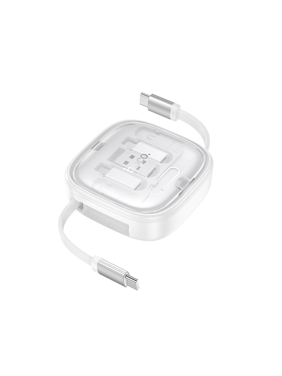 Kabel All-in-one Hoco PD 3A 60W 0,95 m w zestawie z wymiennymi końcówkam U140 biały